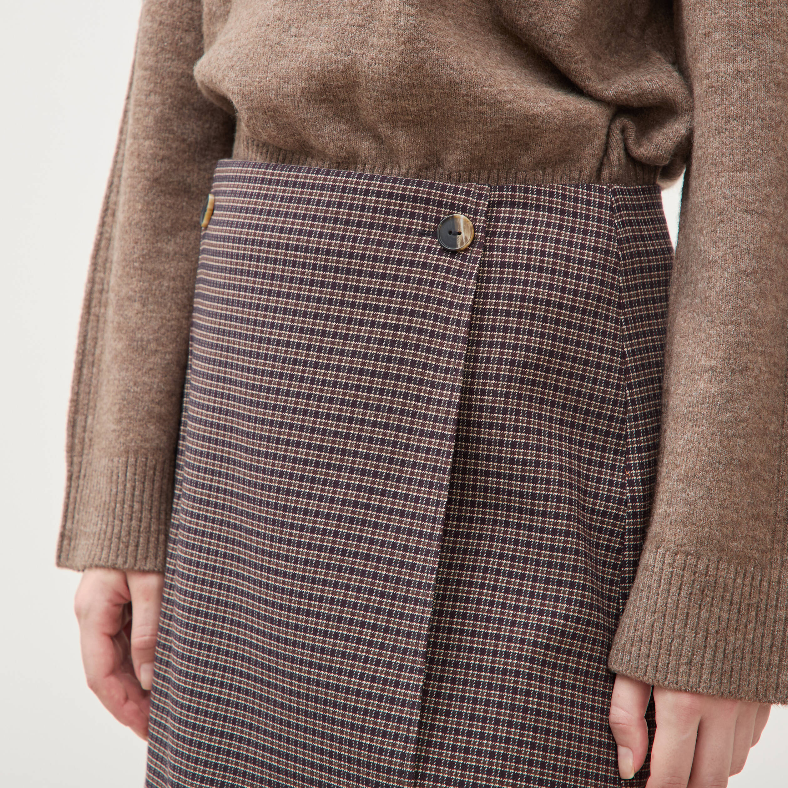 Mini-jupe droite courte marron femme