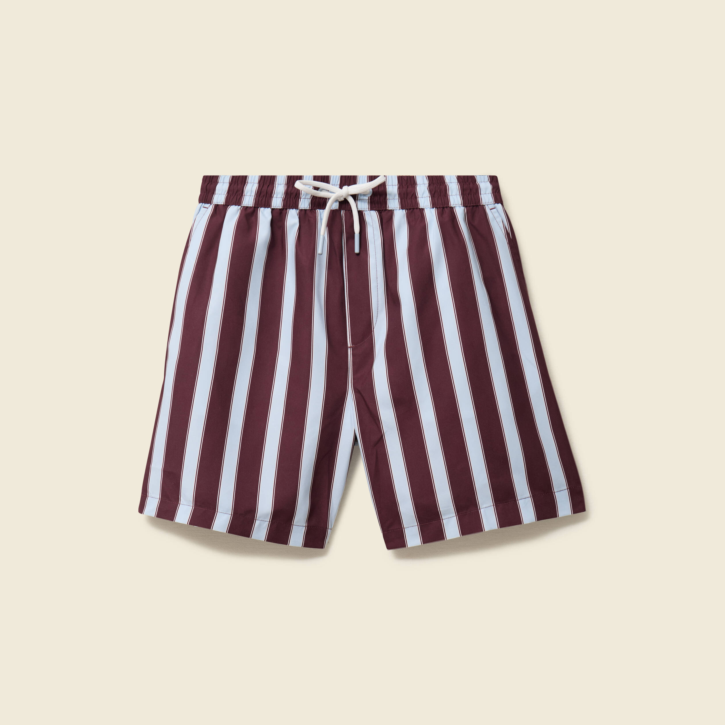 Maillot de bain ray&eacute; doubl&eacute; prune homme