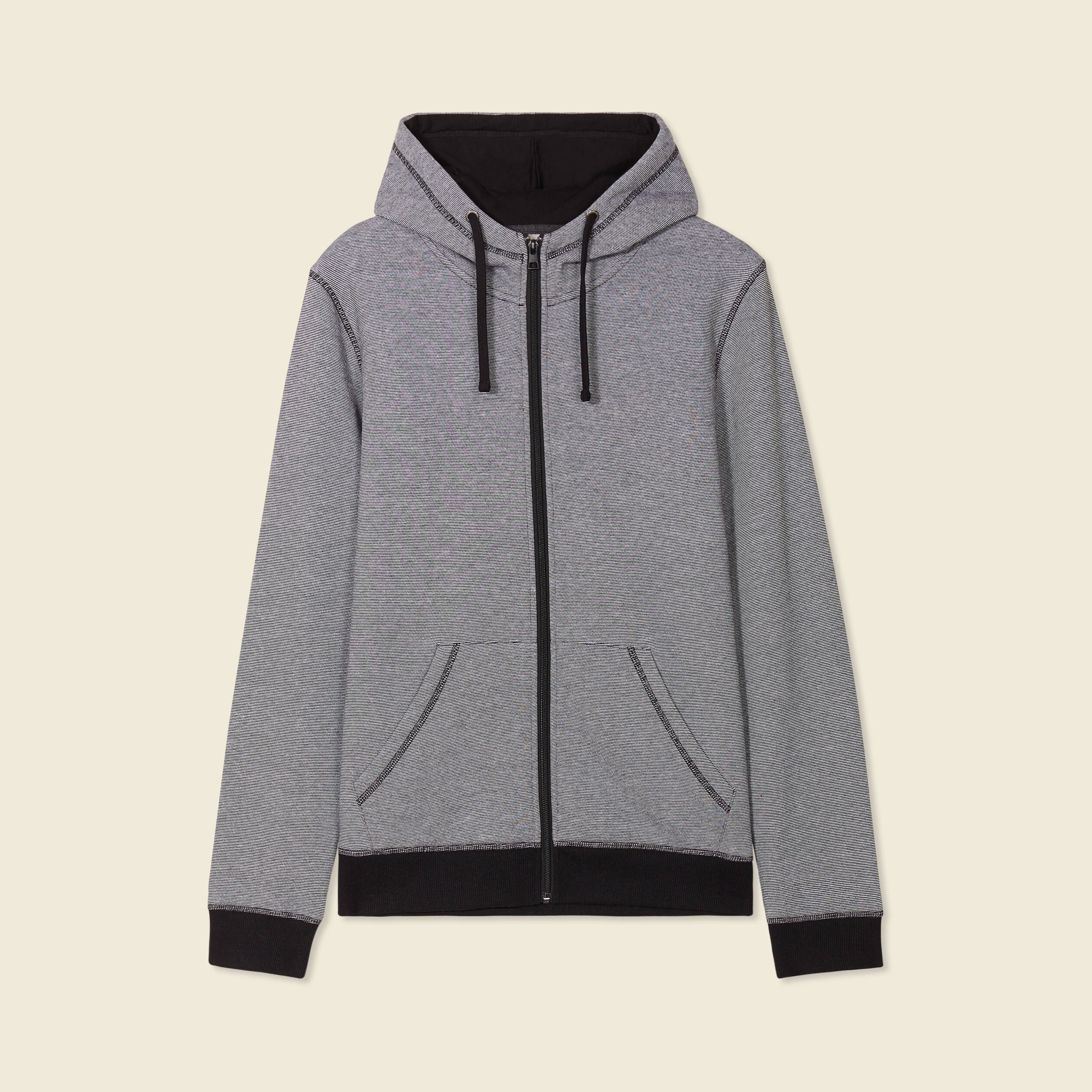 Gilet manches longues zipp&eacute; bleu marine homme
