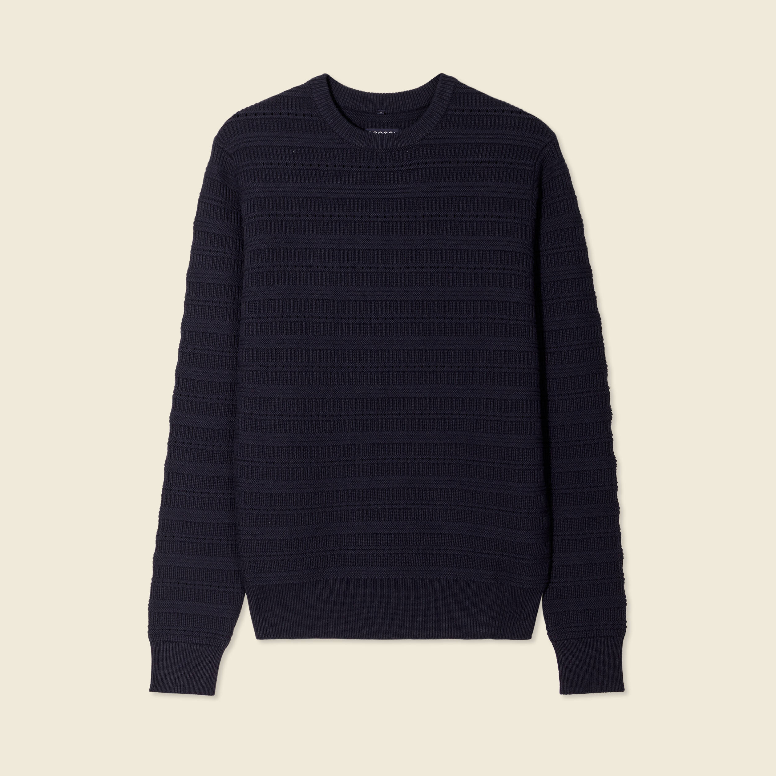 Pull manches longues bleu marine homme Vibs
