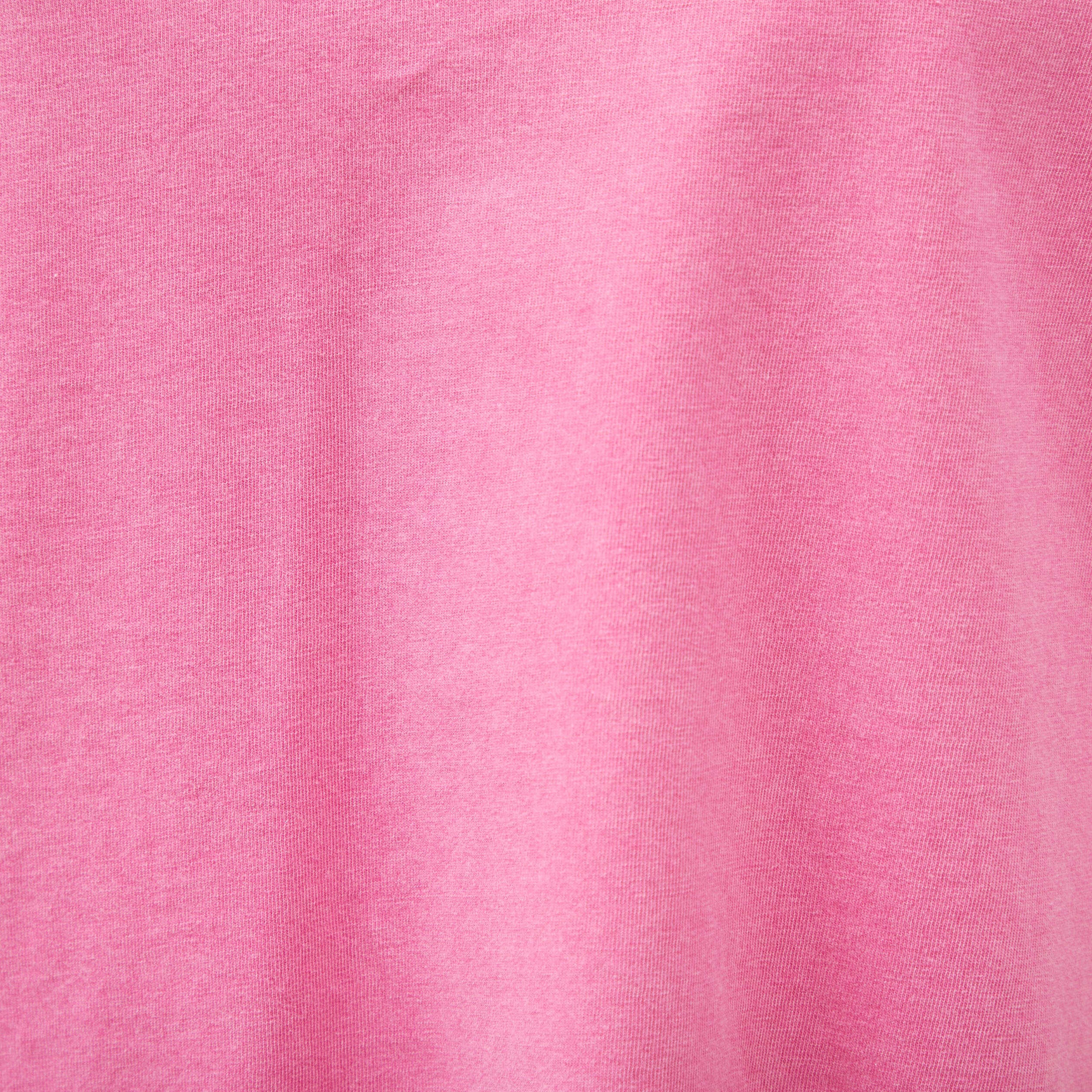 T-shirt col v manches courtes en coton rose framboise femme