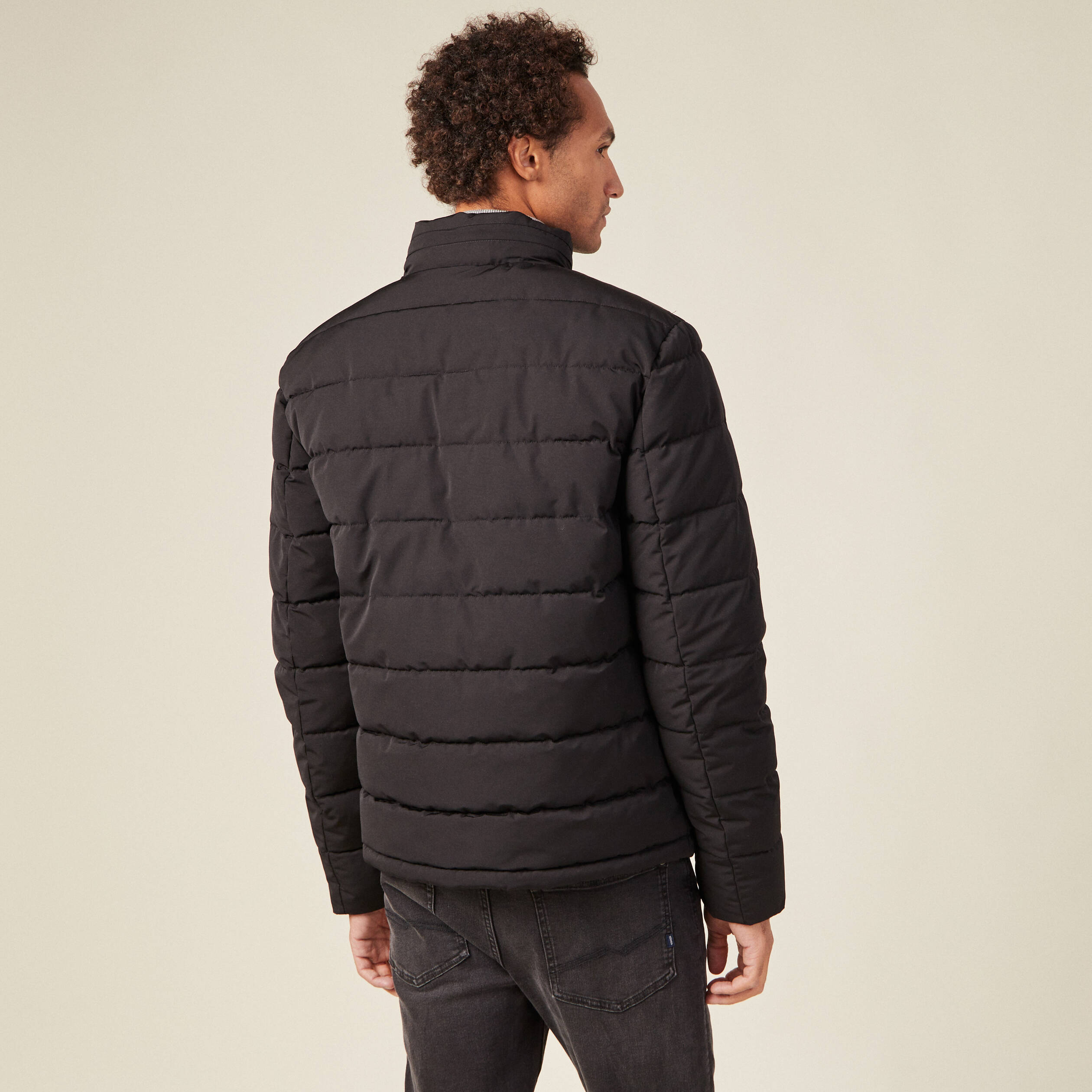 doudoune a capuche cachee noir homme Doudoune à capuche cachée noir homme
