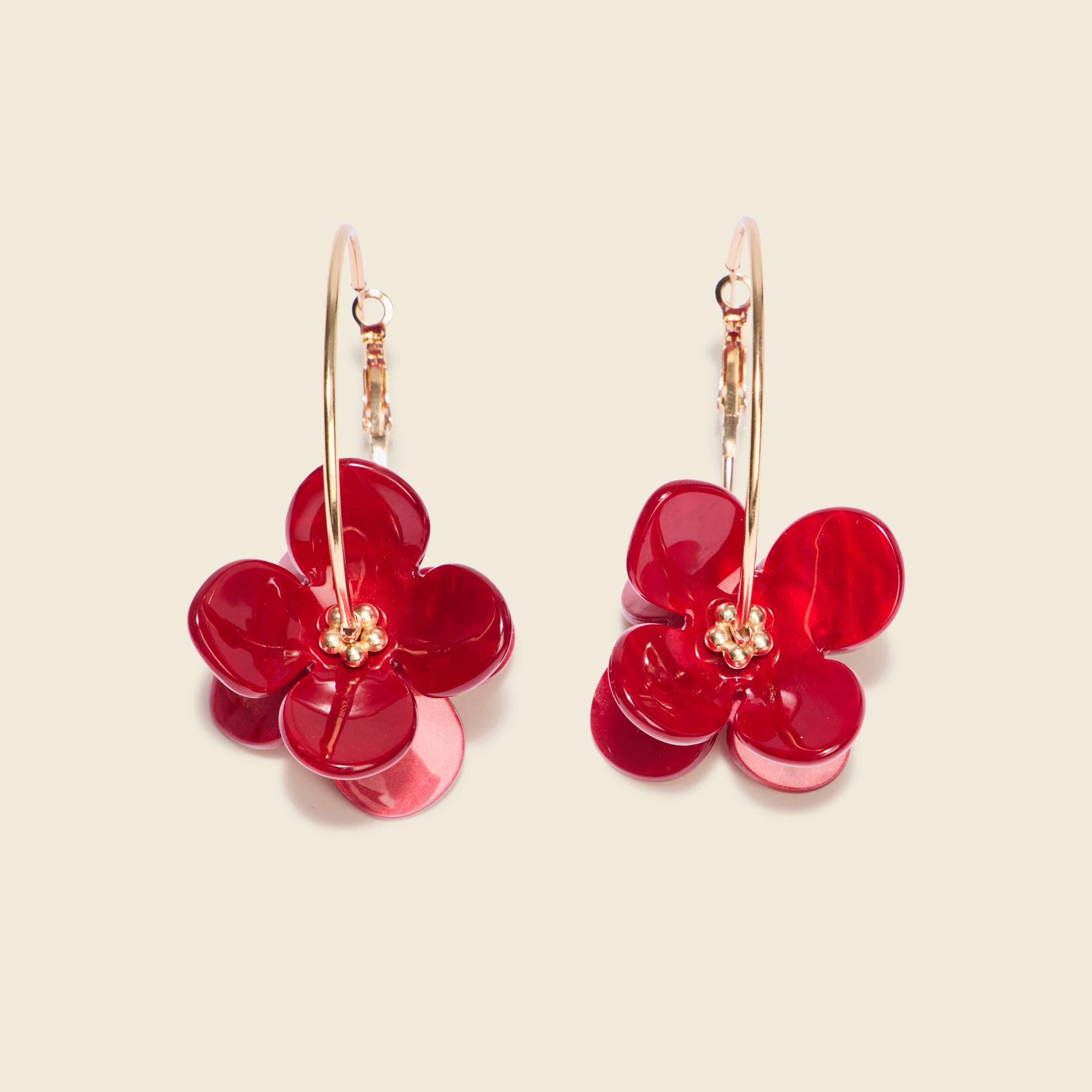 boucles doreilles creoles rouge femme Boucles d'oreilles créoles rouge femme