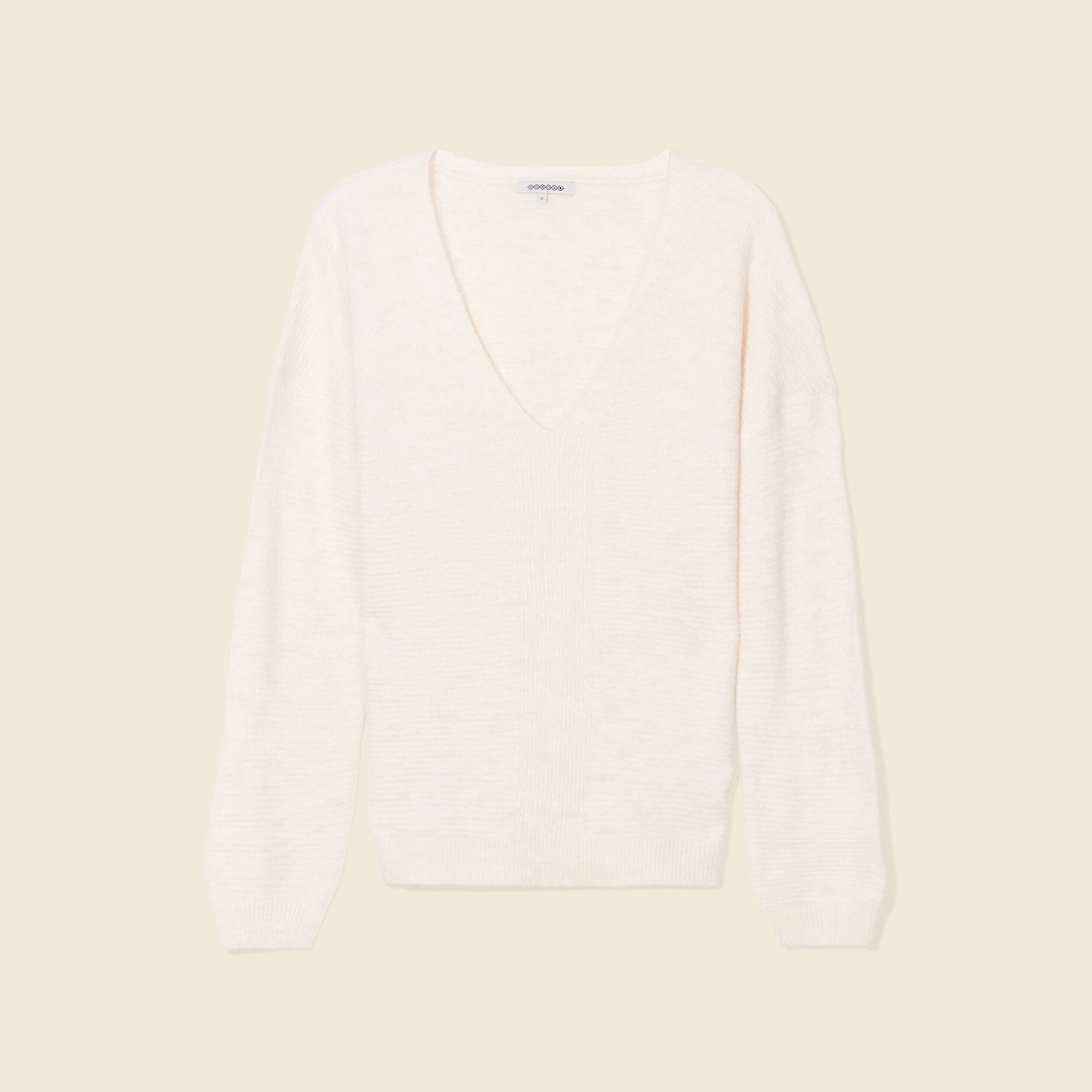 Pull manches longues ecru femme