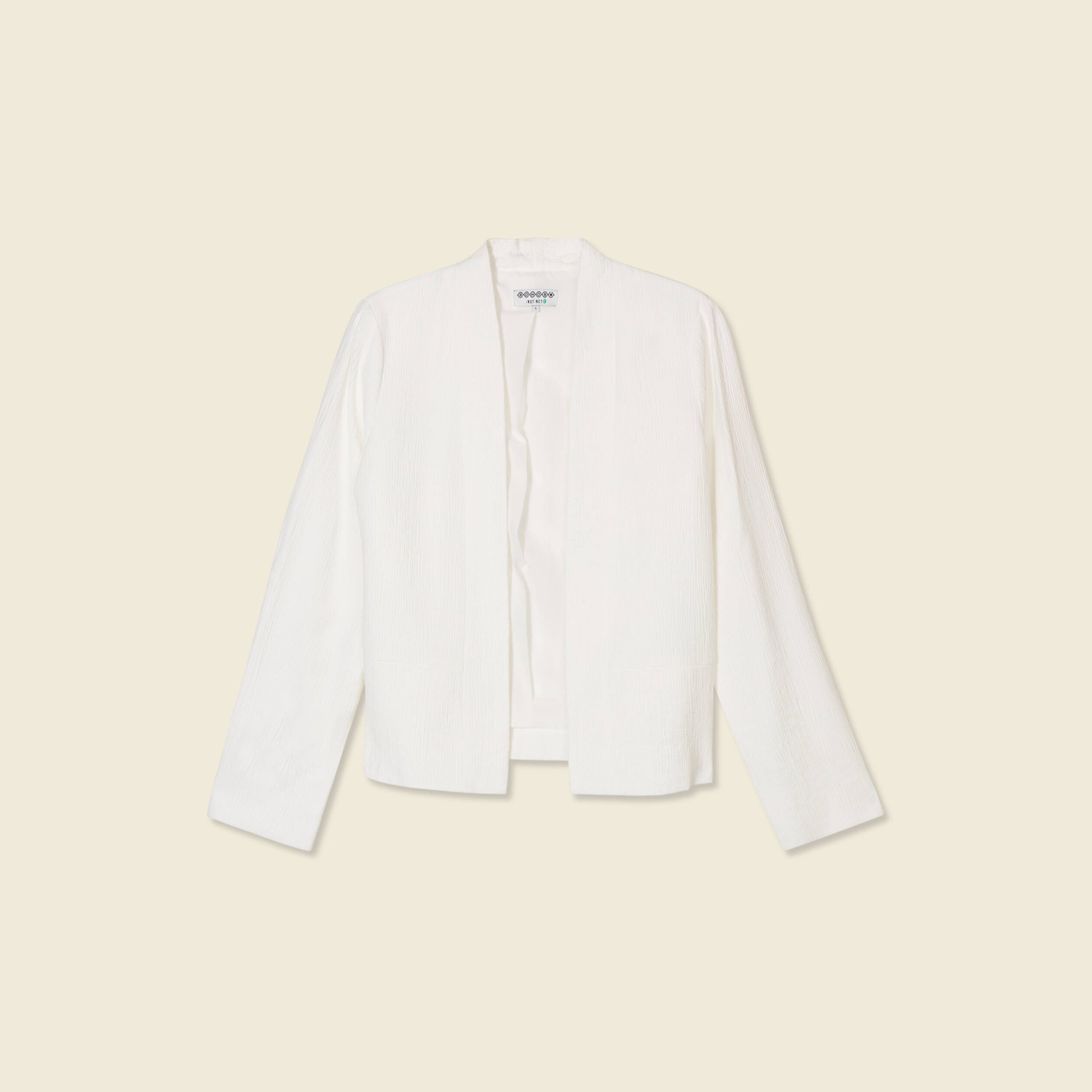 Veste esprit blazer fluide ecru femme