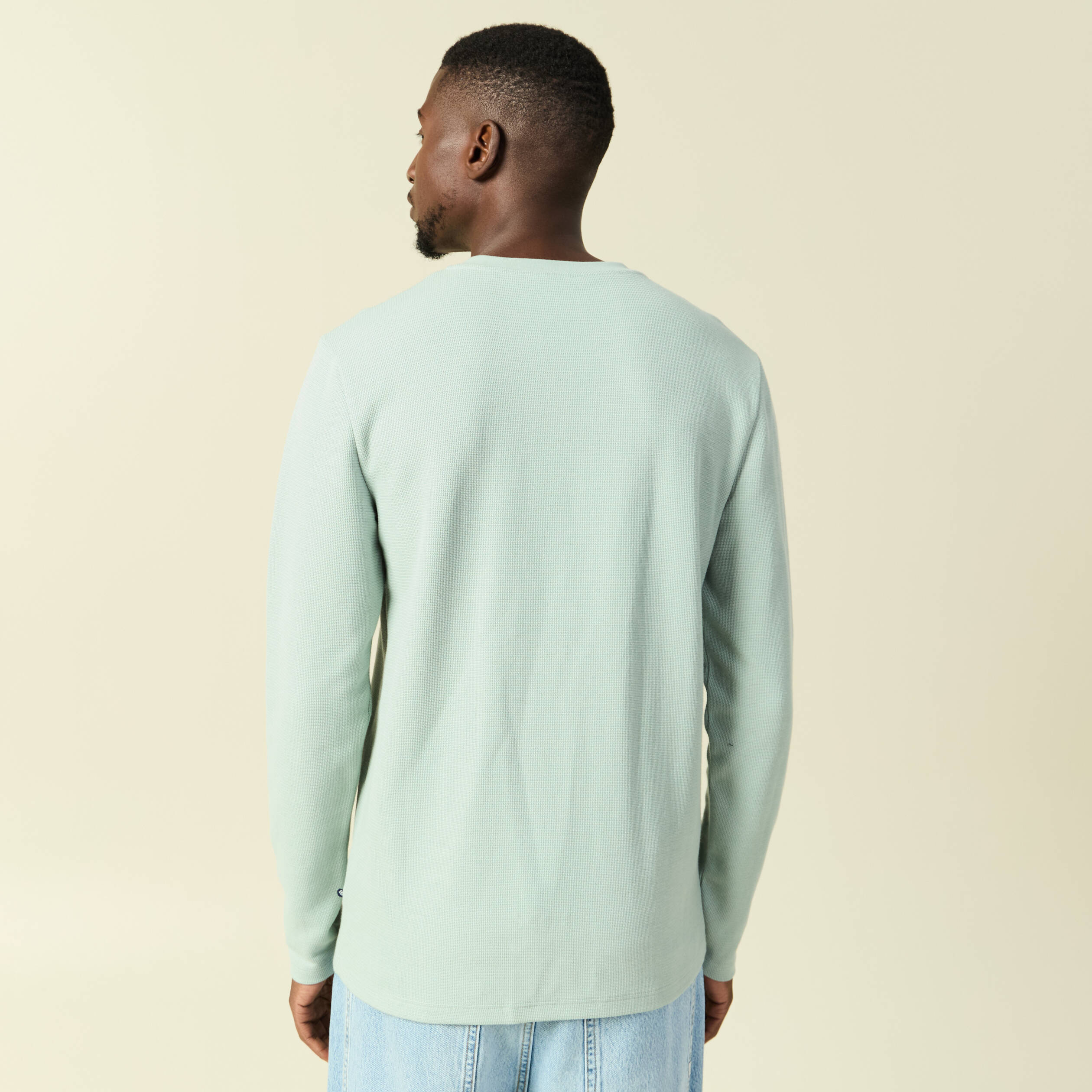 T-shirt manches longues vert pastel homme