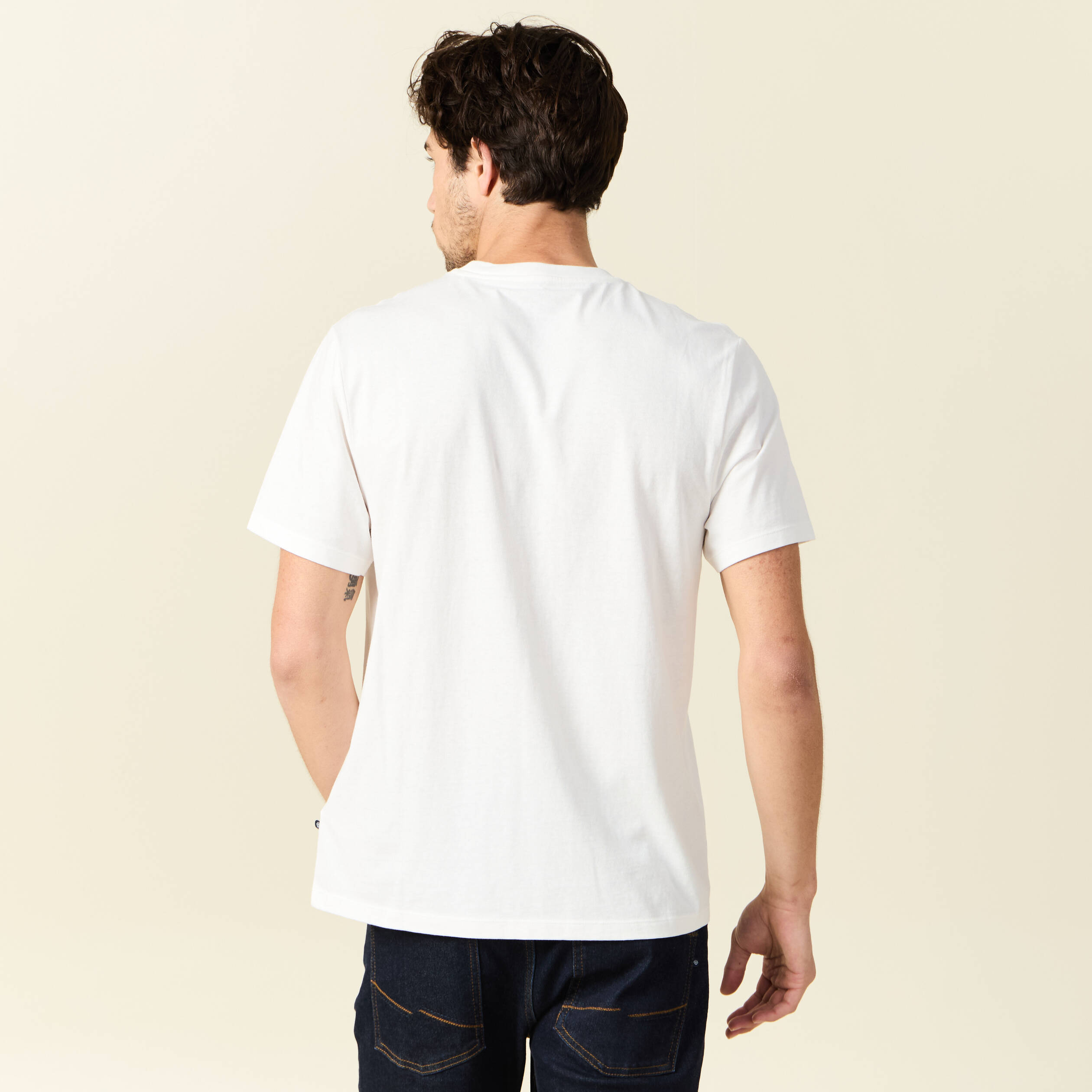 T-shirt manches courtes ecru homme