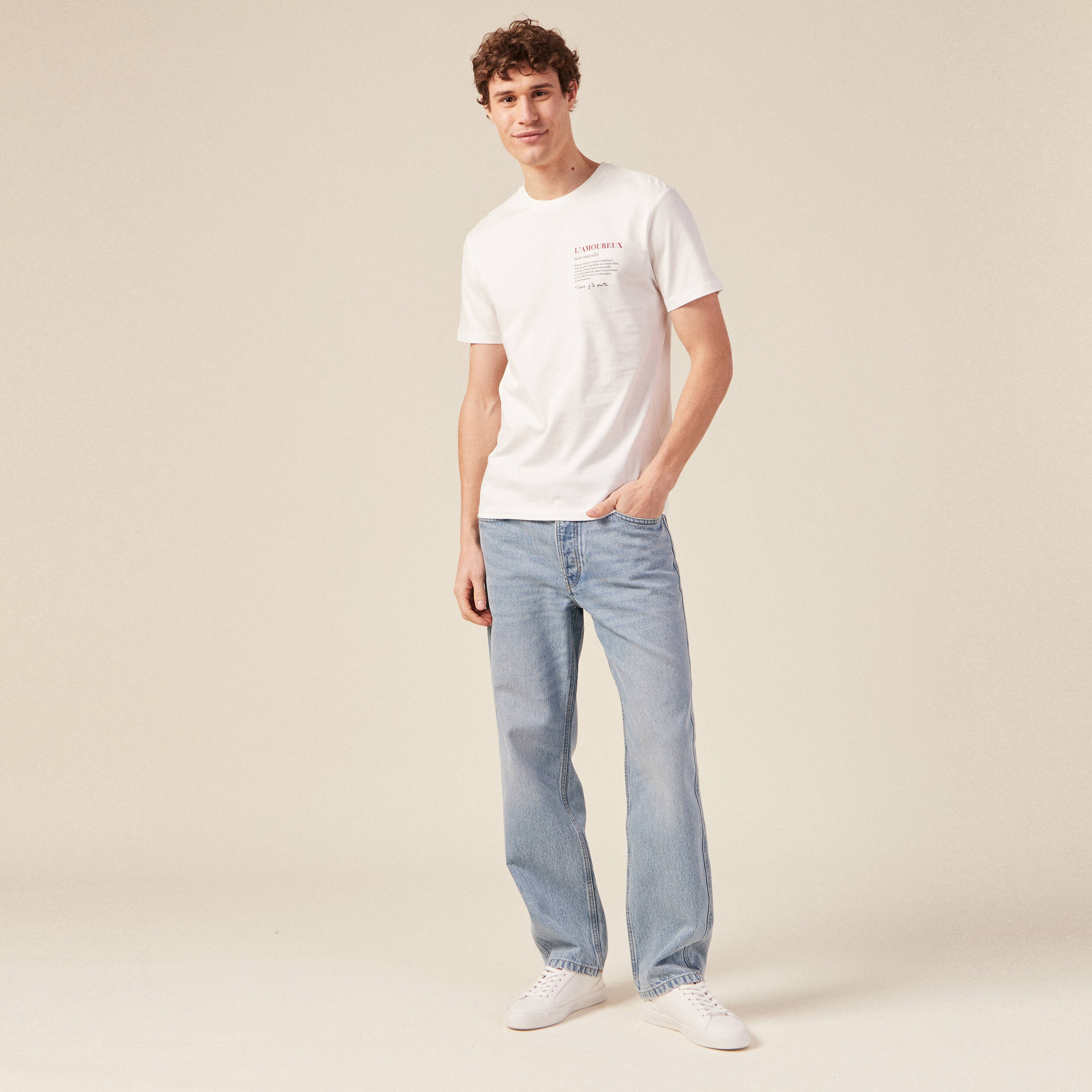 t shirt manches courtes ecru homme T-shirt manches courtes ecru homme