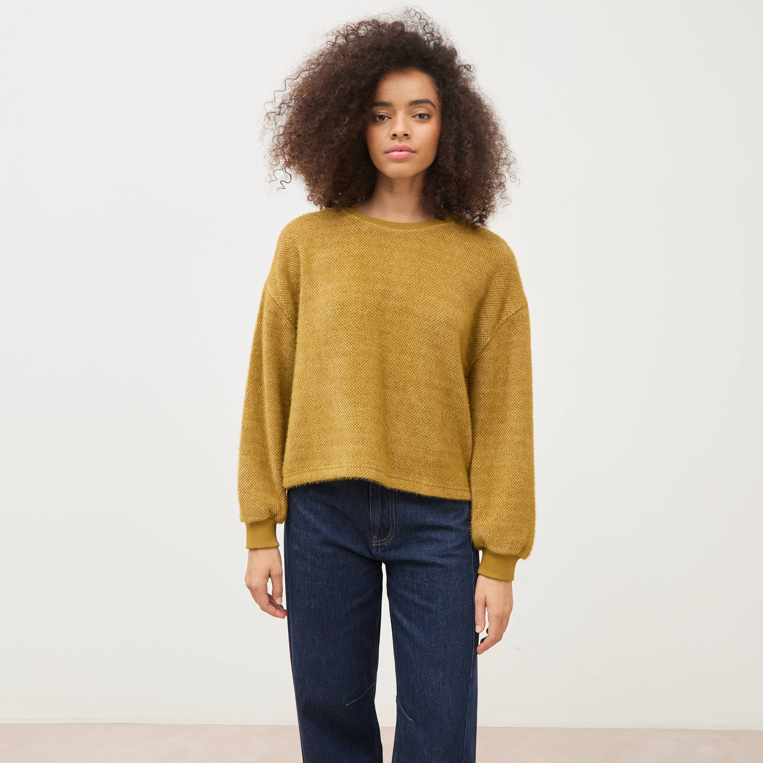Sweat manches longues camel femme