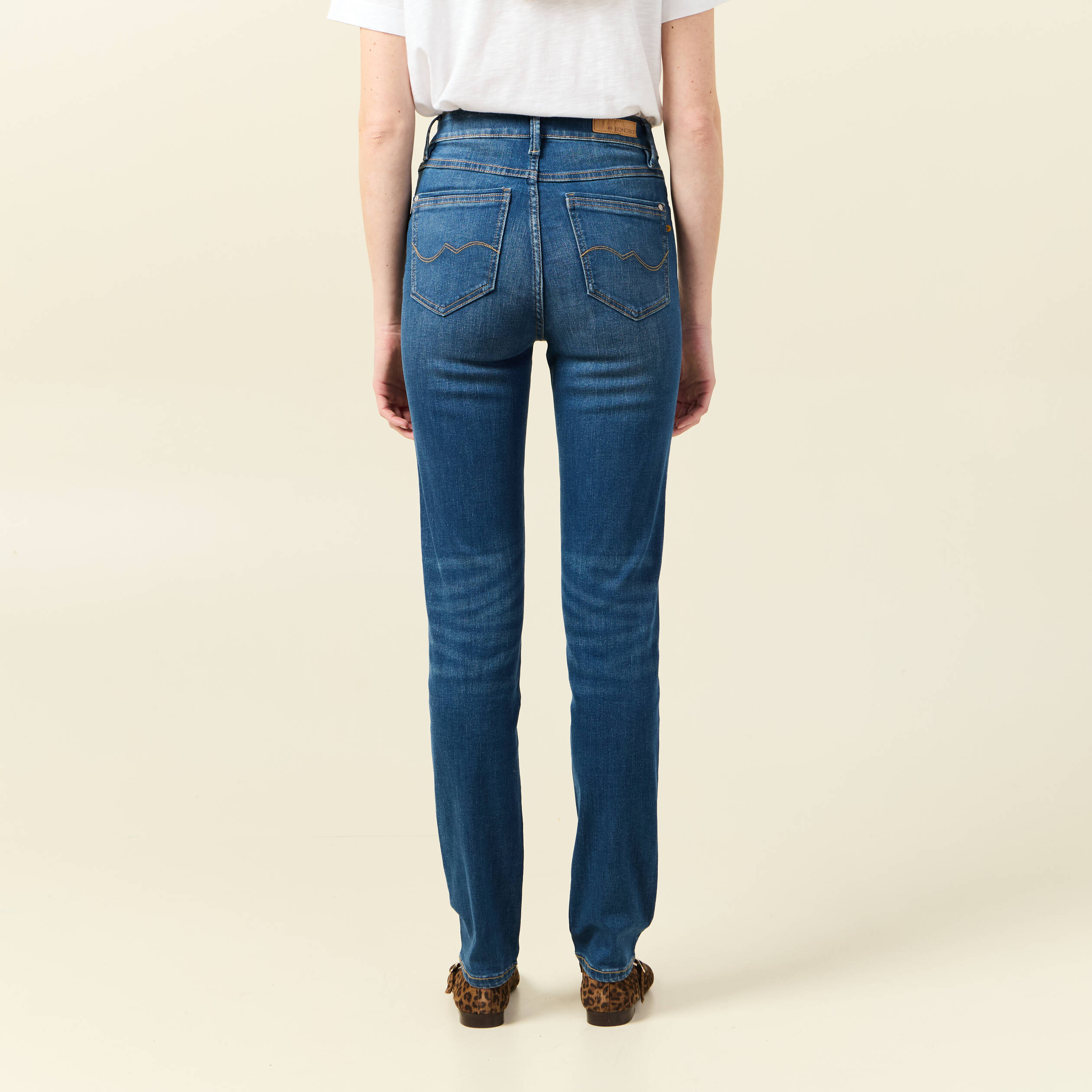 jeans slim taille haute denim stone femme Jeans slim taille haute denim stone femme