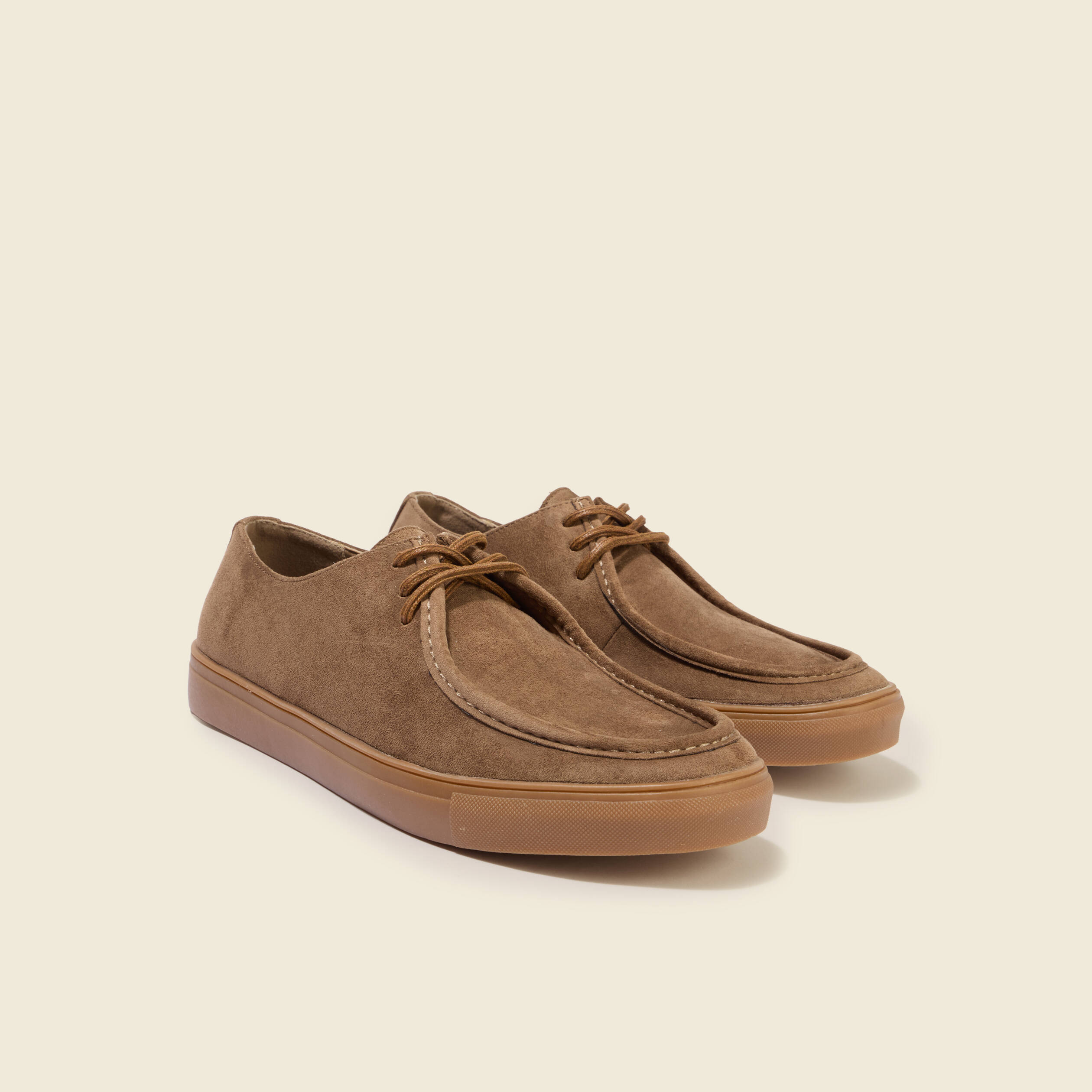 Mocassins &agrave; lacets marron homme