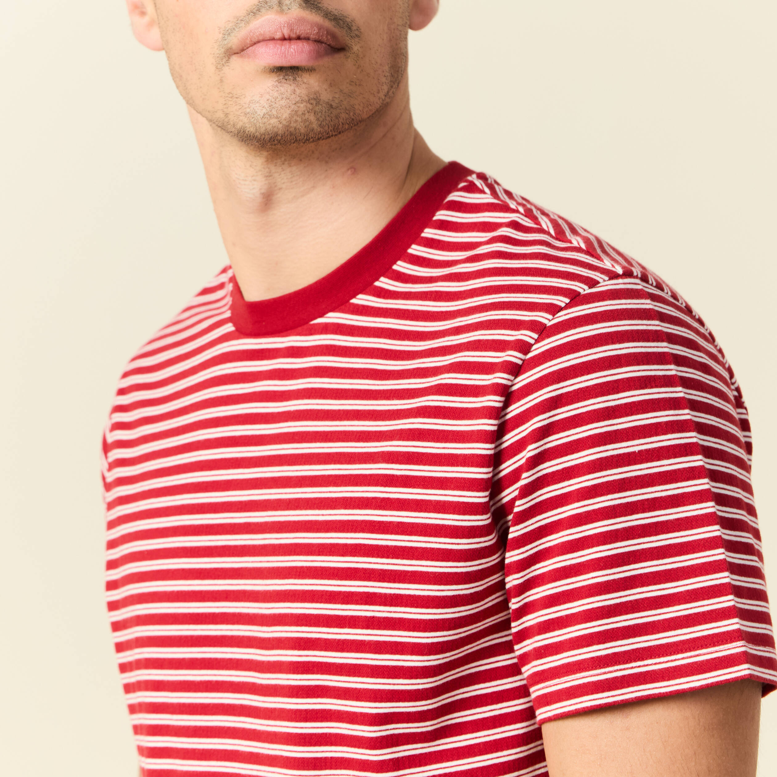 T-shirt manches courtes rouge foncé homme