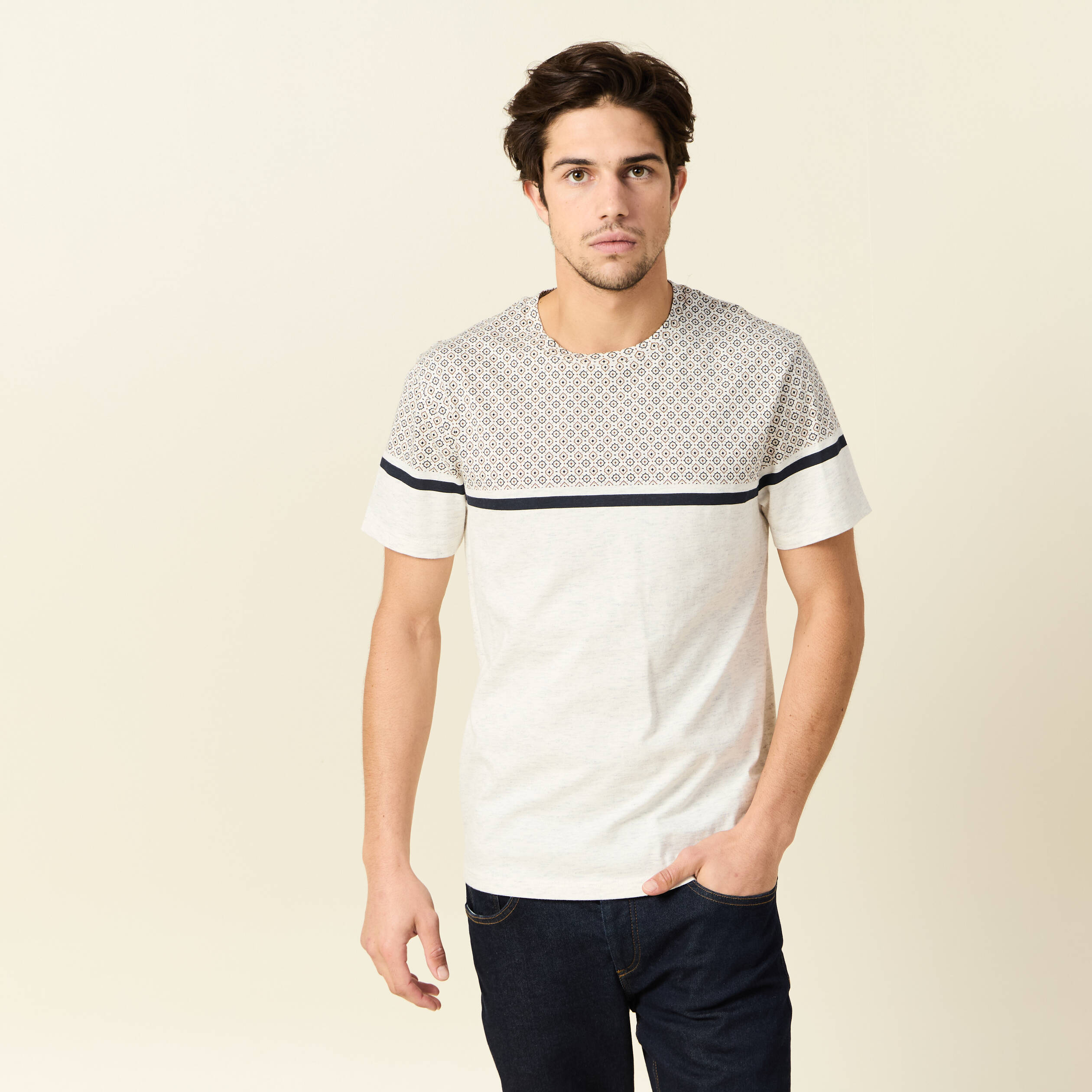 t shirt manches courtes marron fonce homme T-shirt manches courtes marron foncé homme