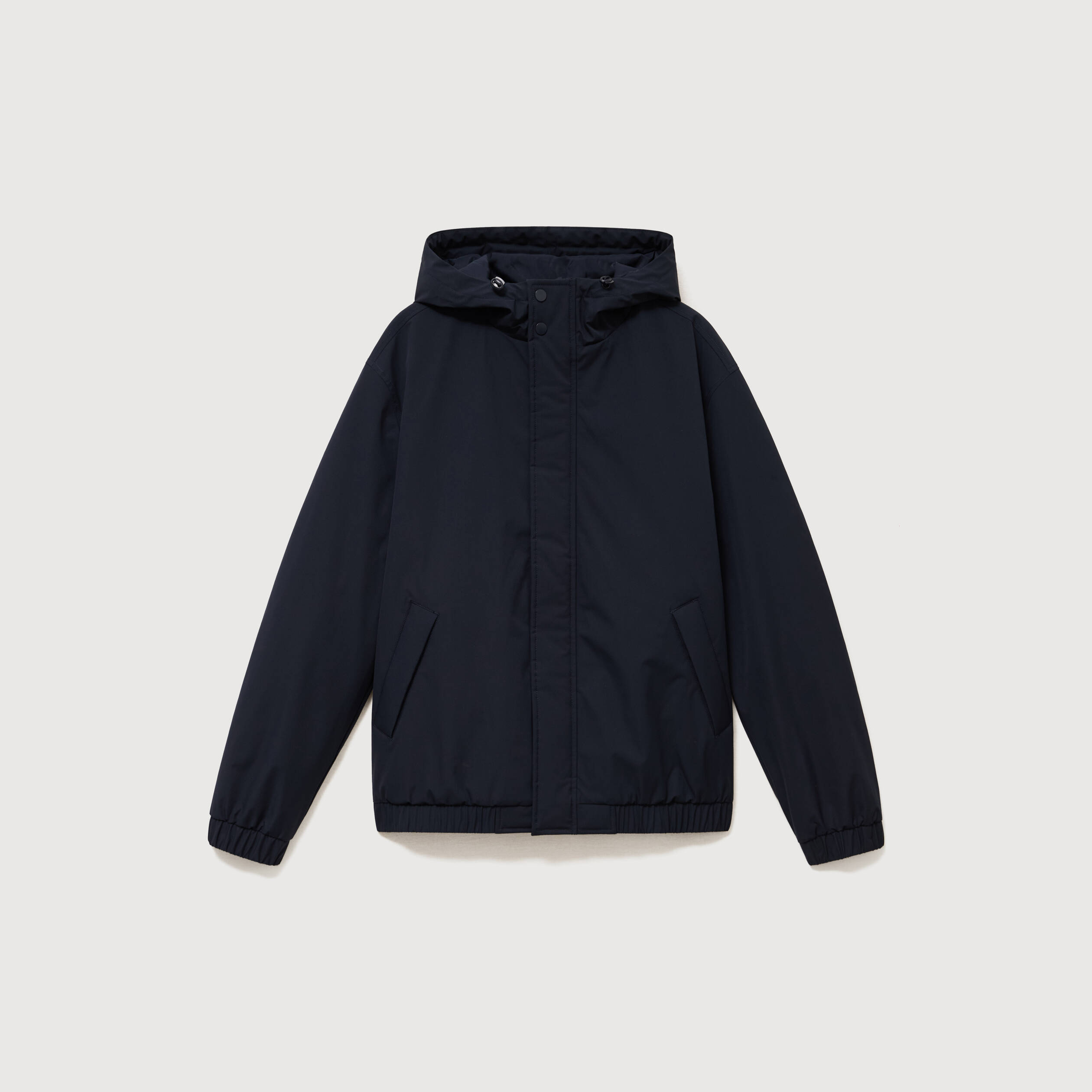 Parka coupe r&eacute;guli&egrave;re &agrave; capuche bleu marine homme