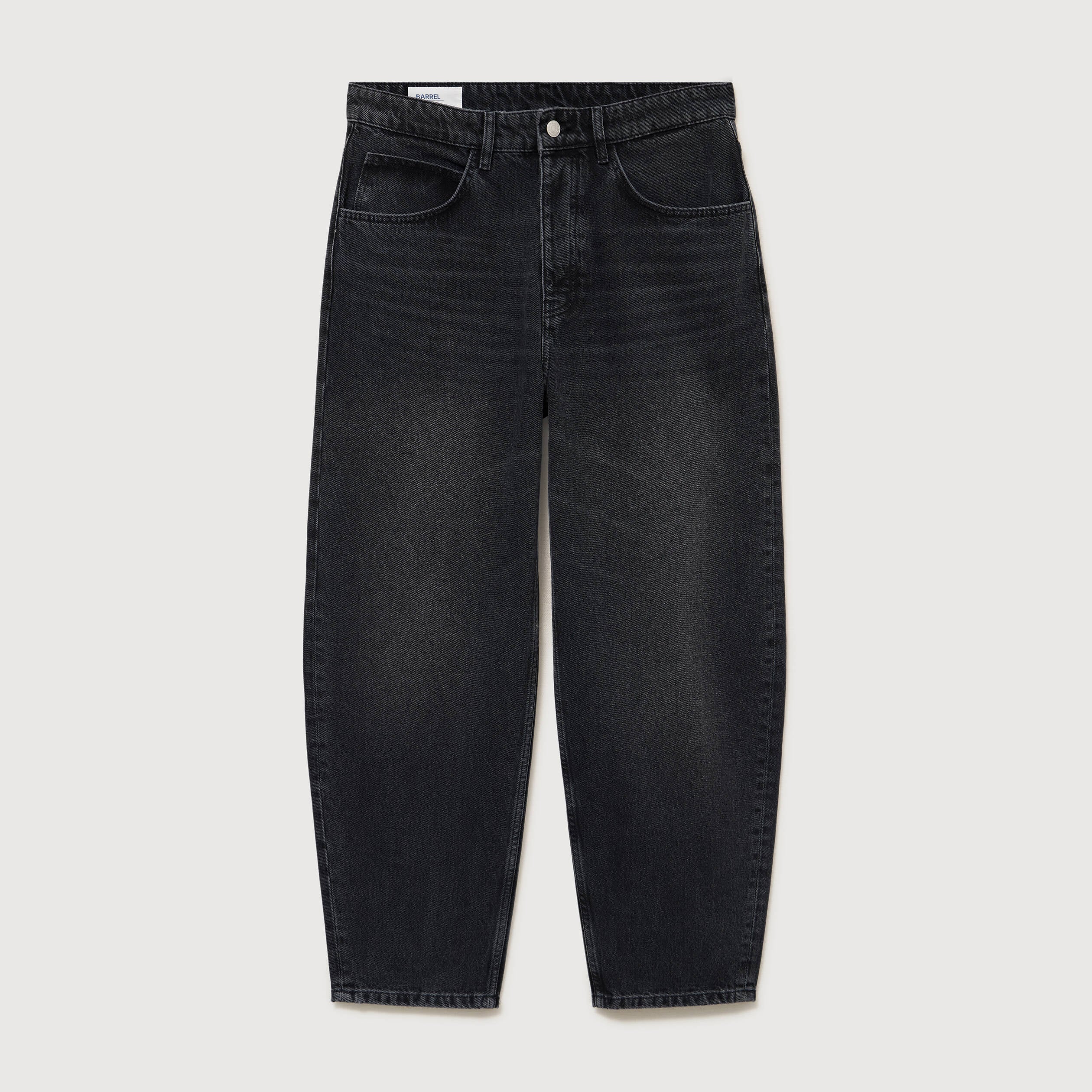 Jeans large longueur 32 en coton denim noir homme