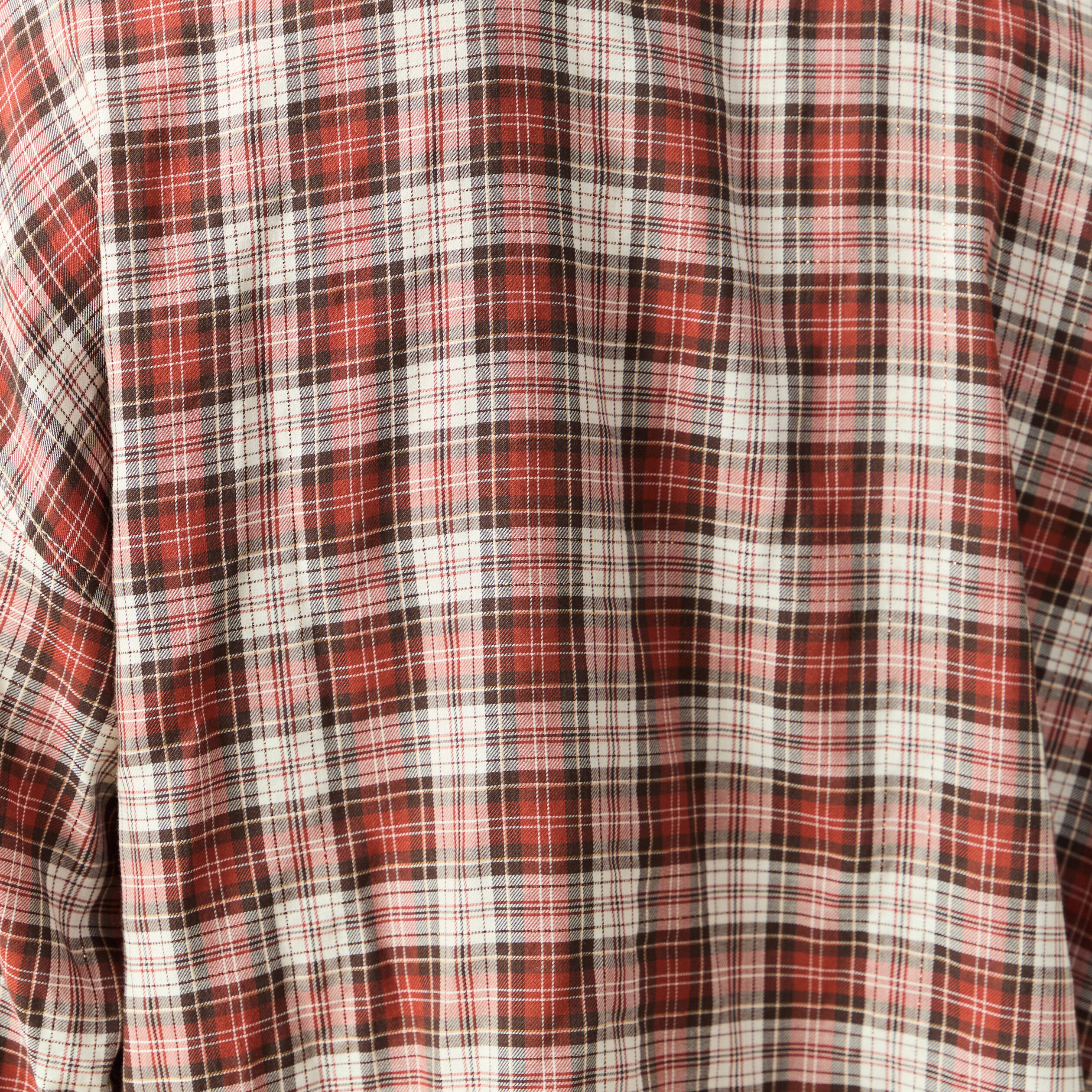 Chemise manches longues col v fluide bordeaux femme