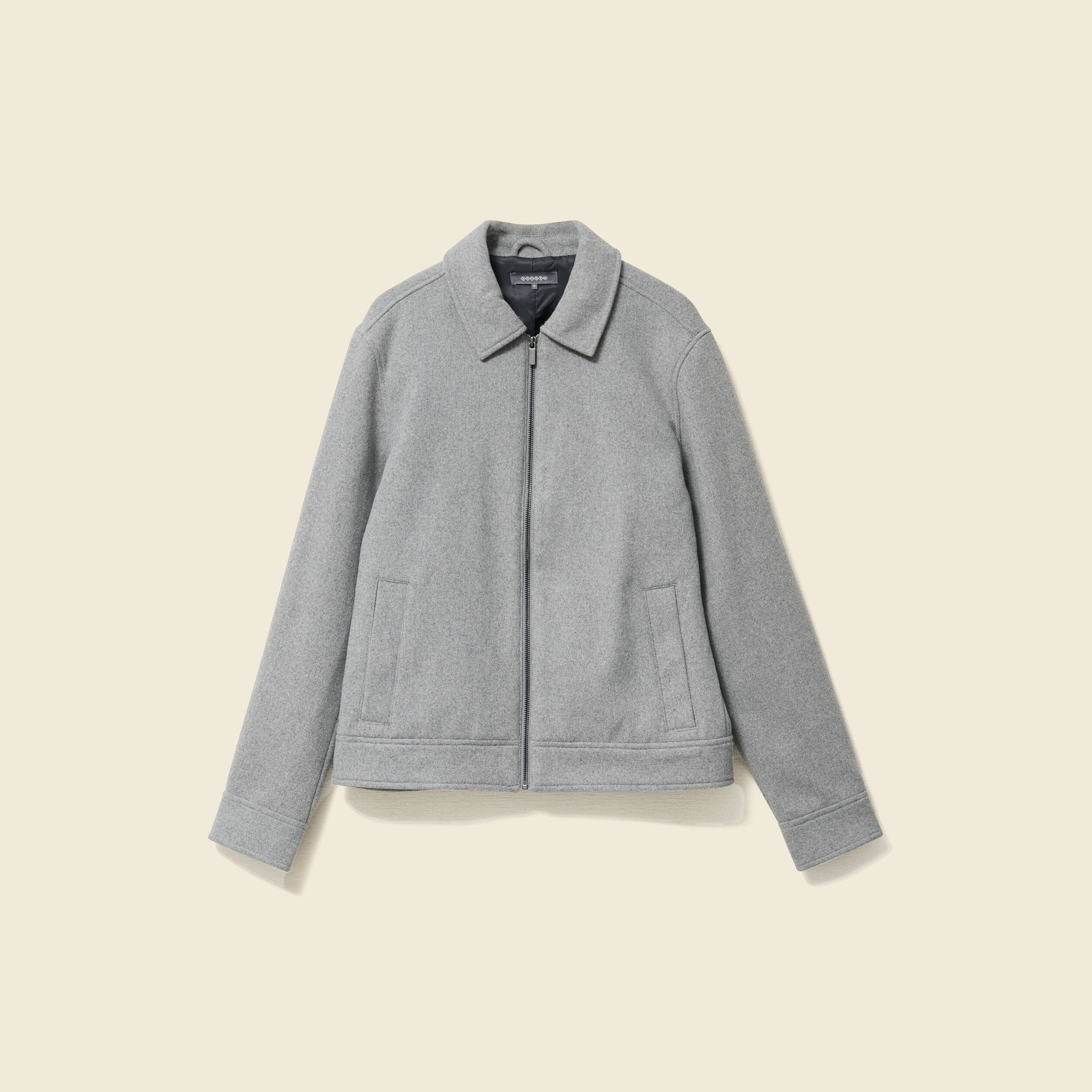 Veste oversize courte col classique gris moyen homme