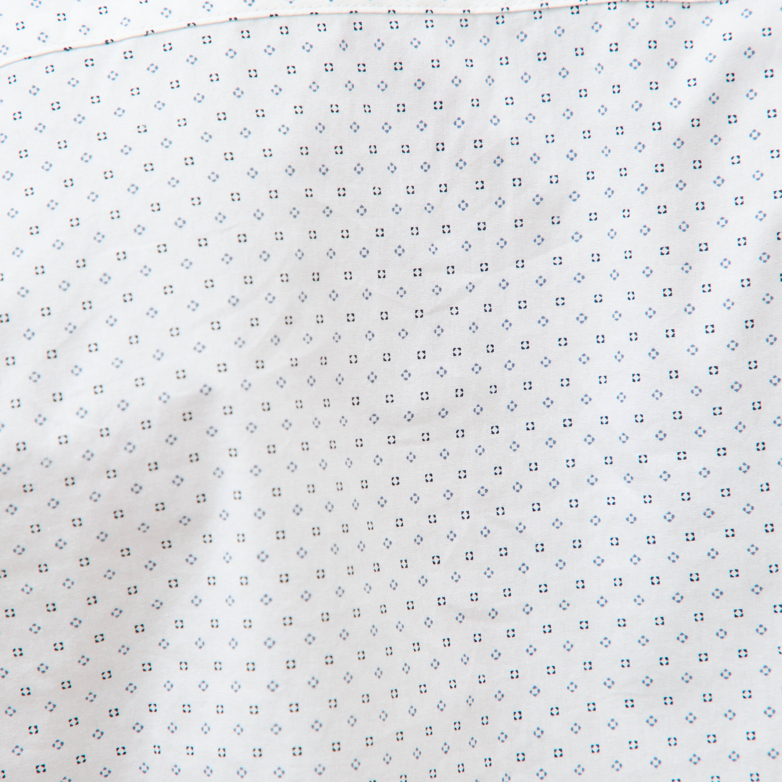 Chemise cintr&eacute;e en coton manches longues bleu homme