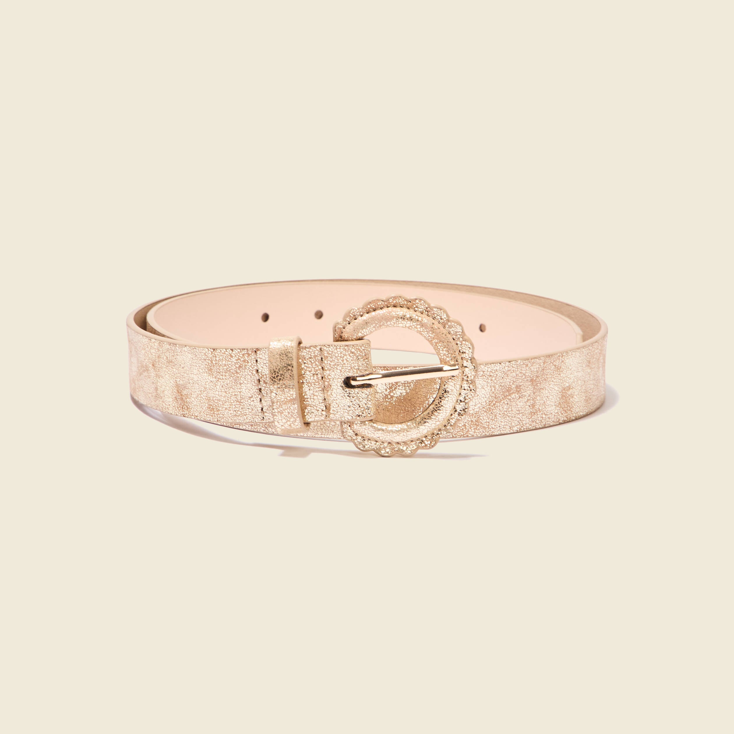 Ceinture iris&eacute;e beige femme