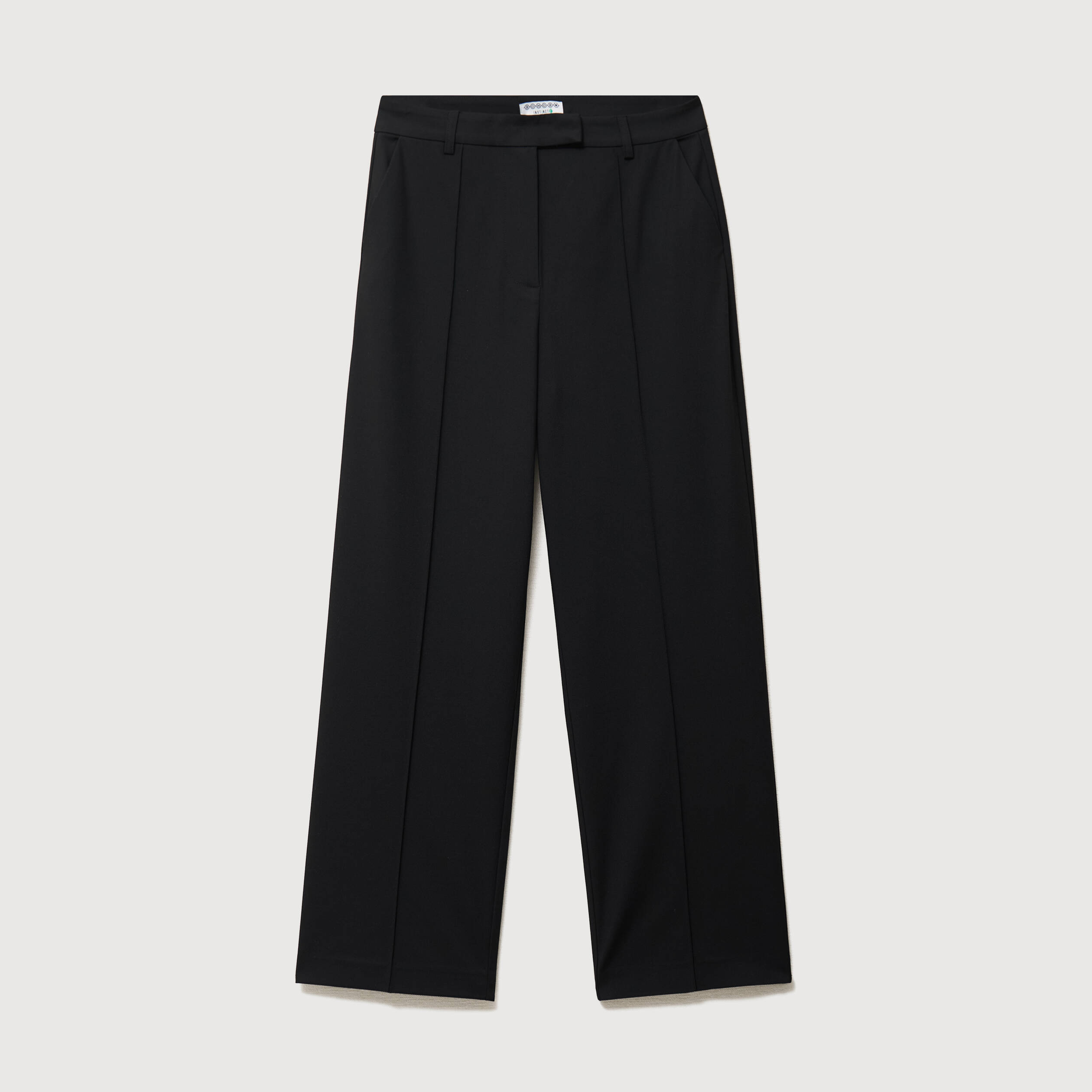Pantalon droit taille haute noir femme