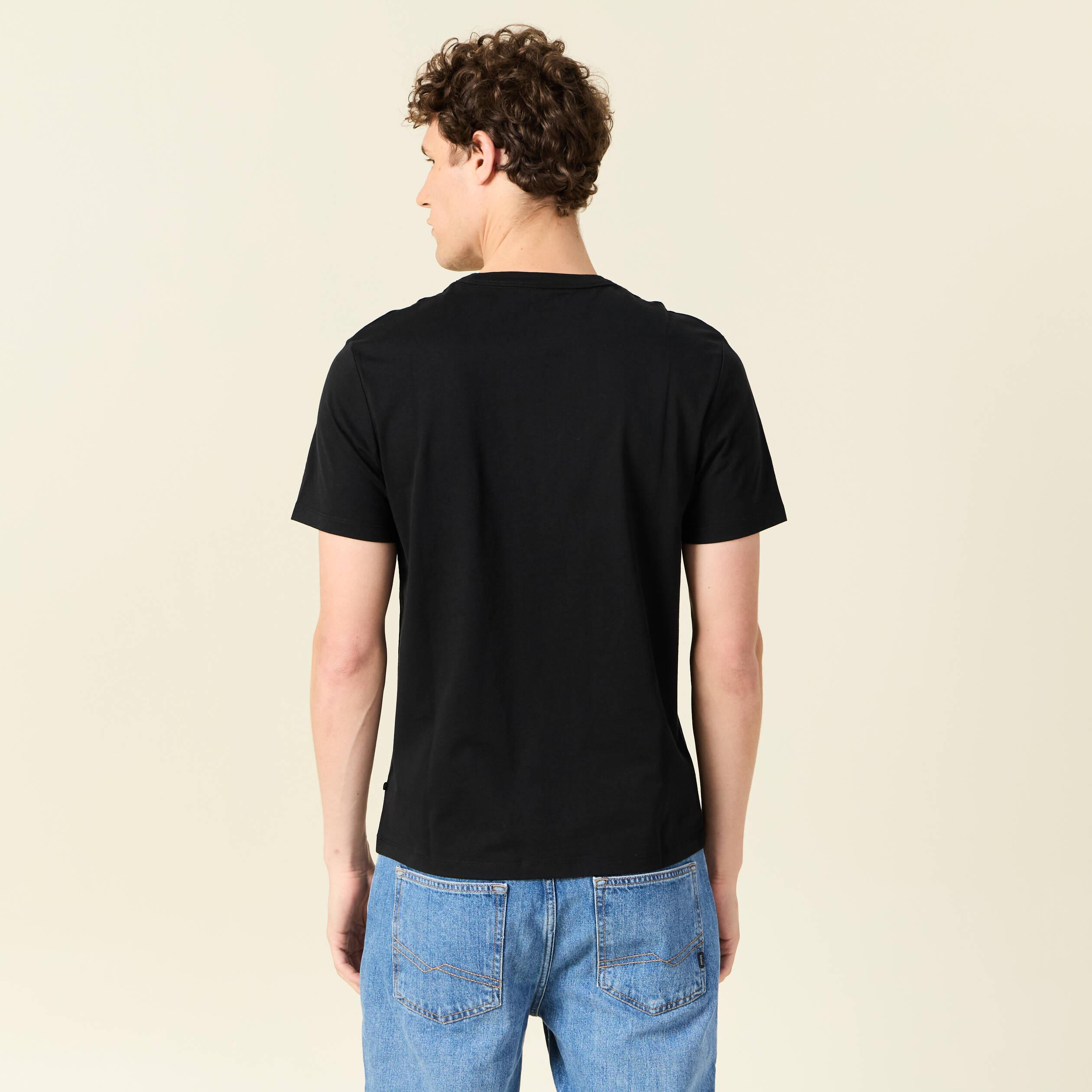 T-shirt en coton manches courtes noir homme