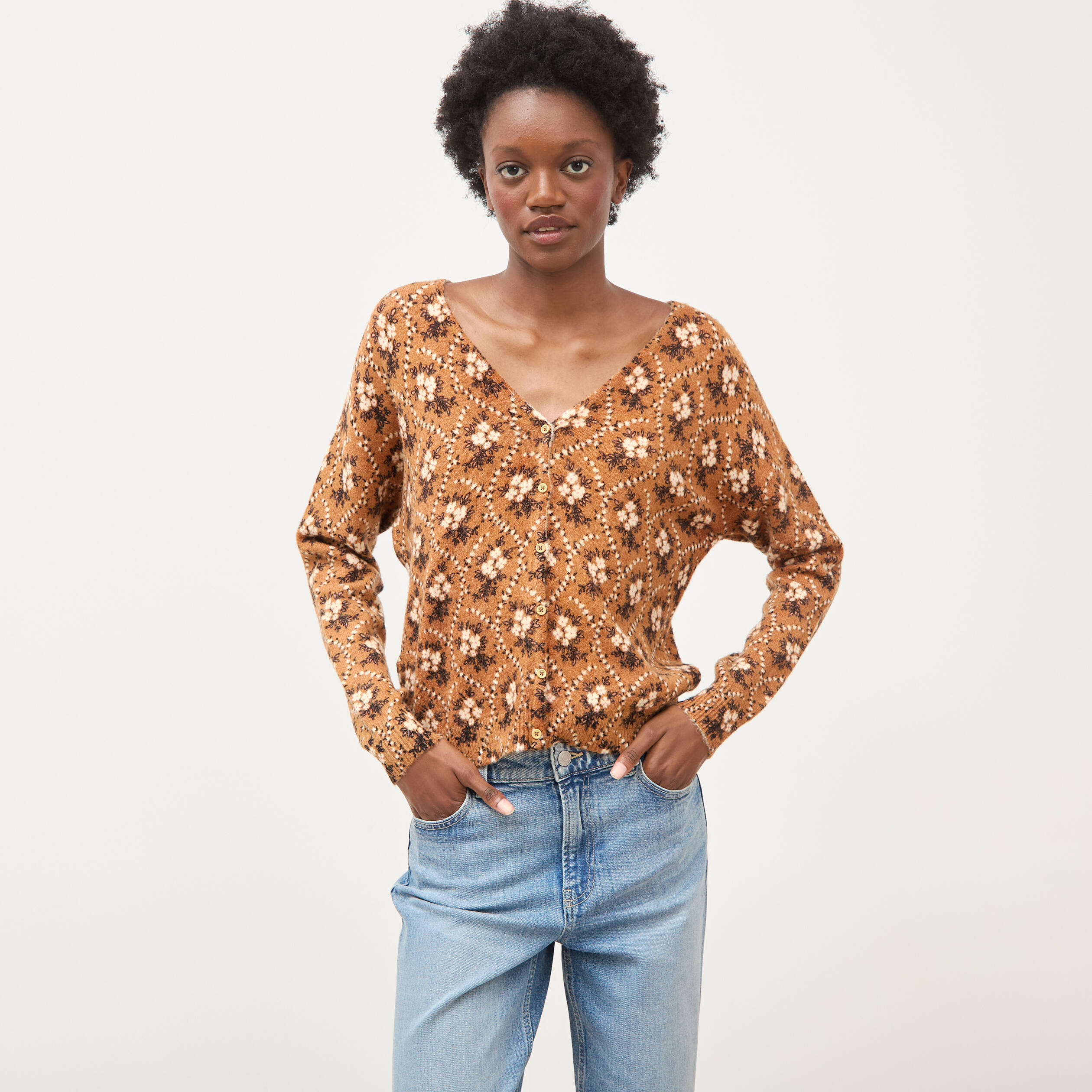 Gilet &agrave; manches longues bordeaux femme