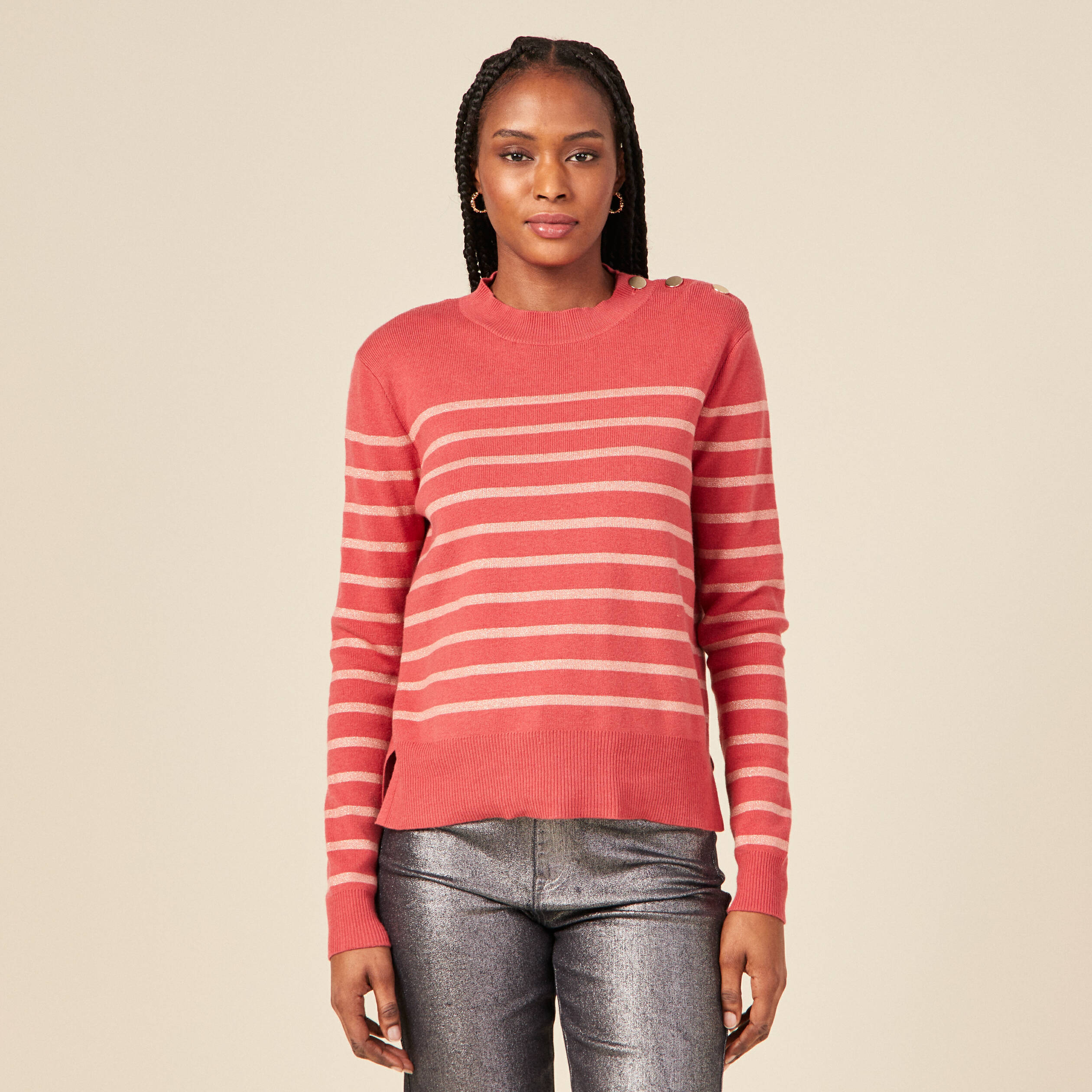 Pull éco-responsable terracotta femme