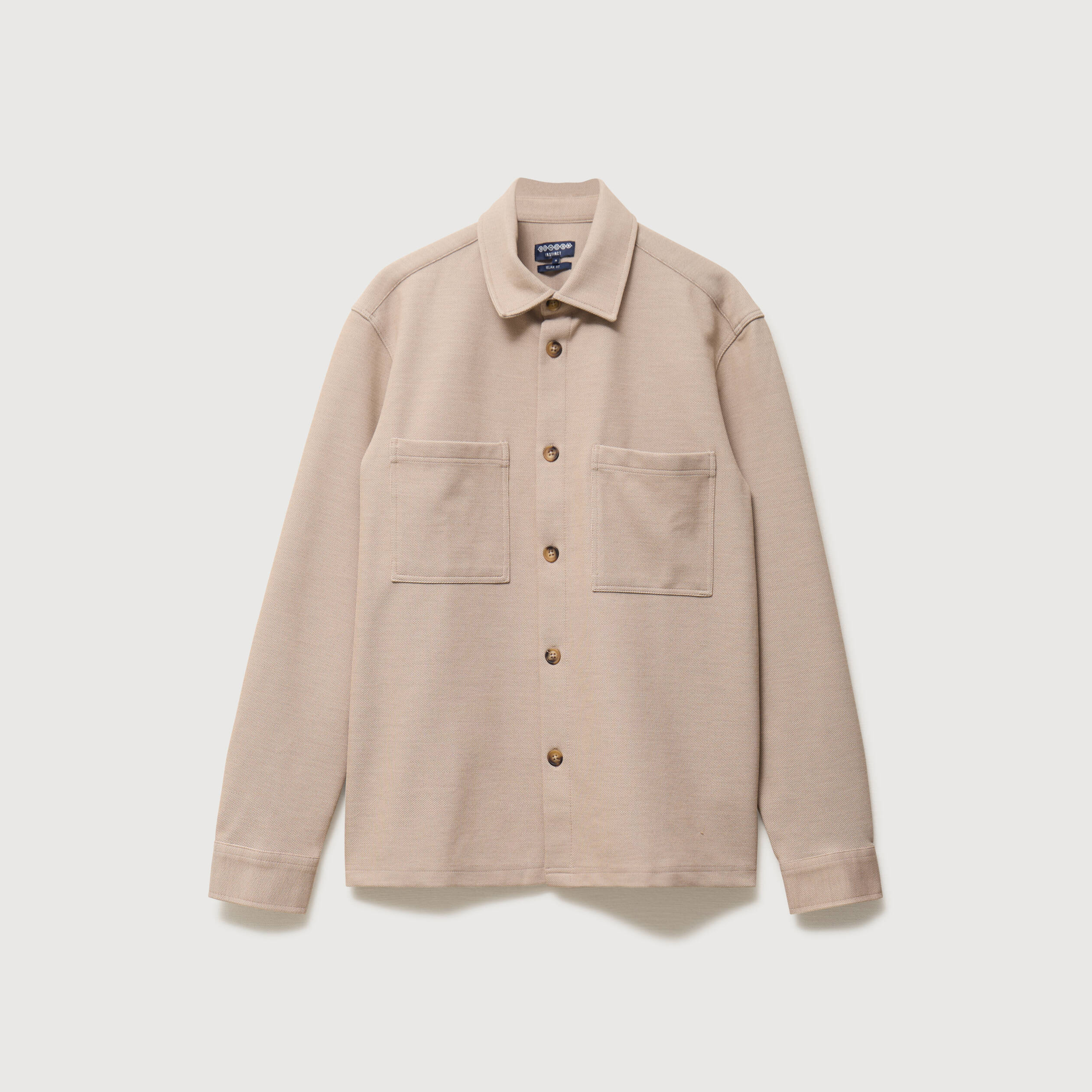 Surchemise droite col am&eacute;ricain beige homme