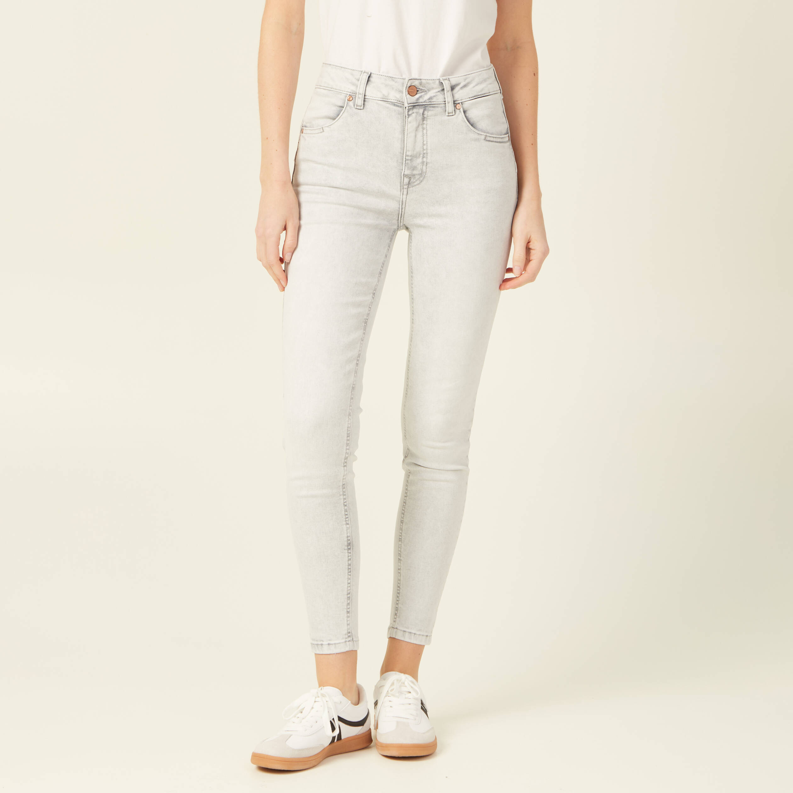 Jeans skinny co responsable denim gris femme Vibs