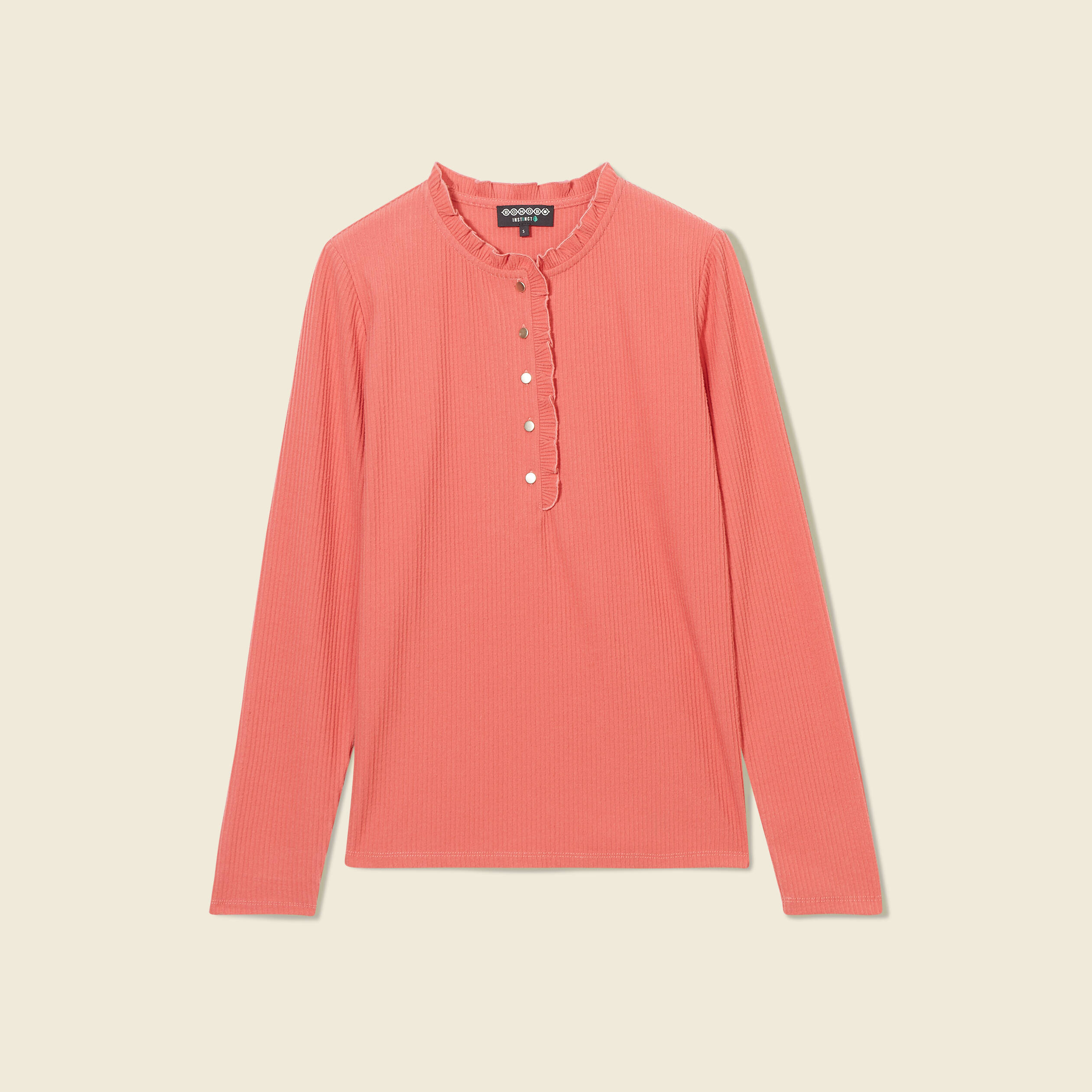 T-shirt manches longues terracotta femme