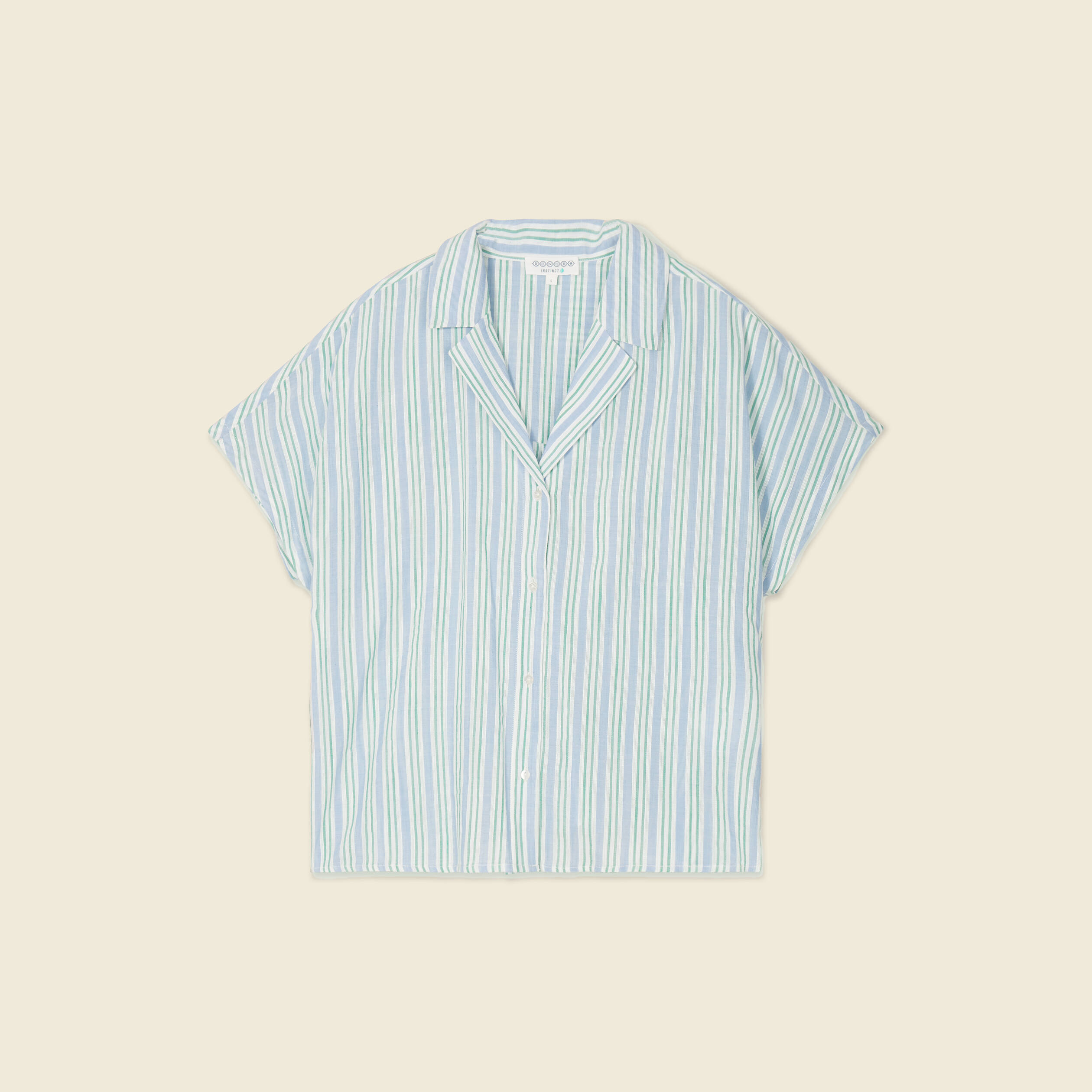 Chemise manches courtes bleu femme