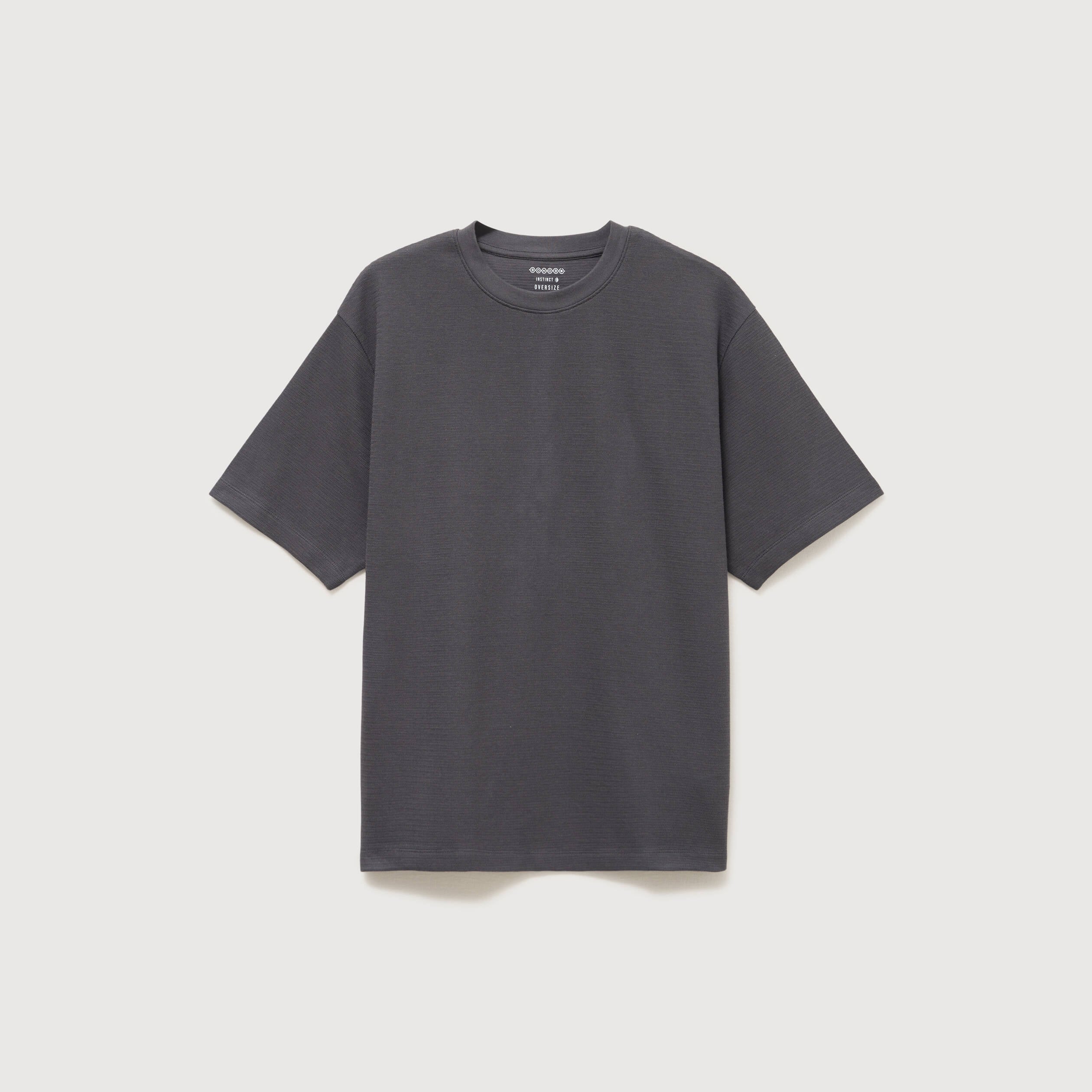 T-shirt ras de cou manches courtes gris fonc&eacute; homme
