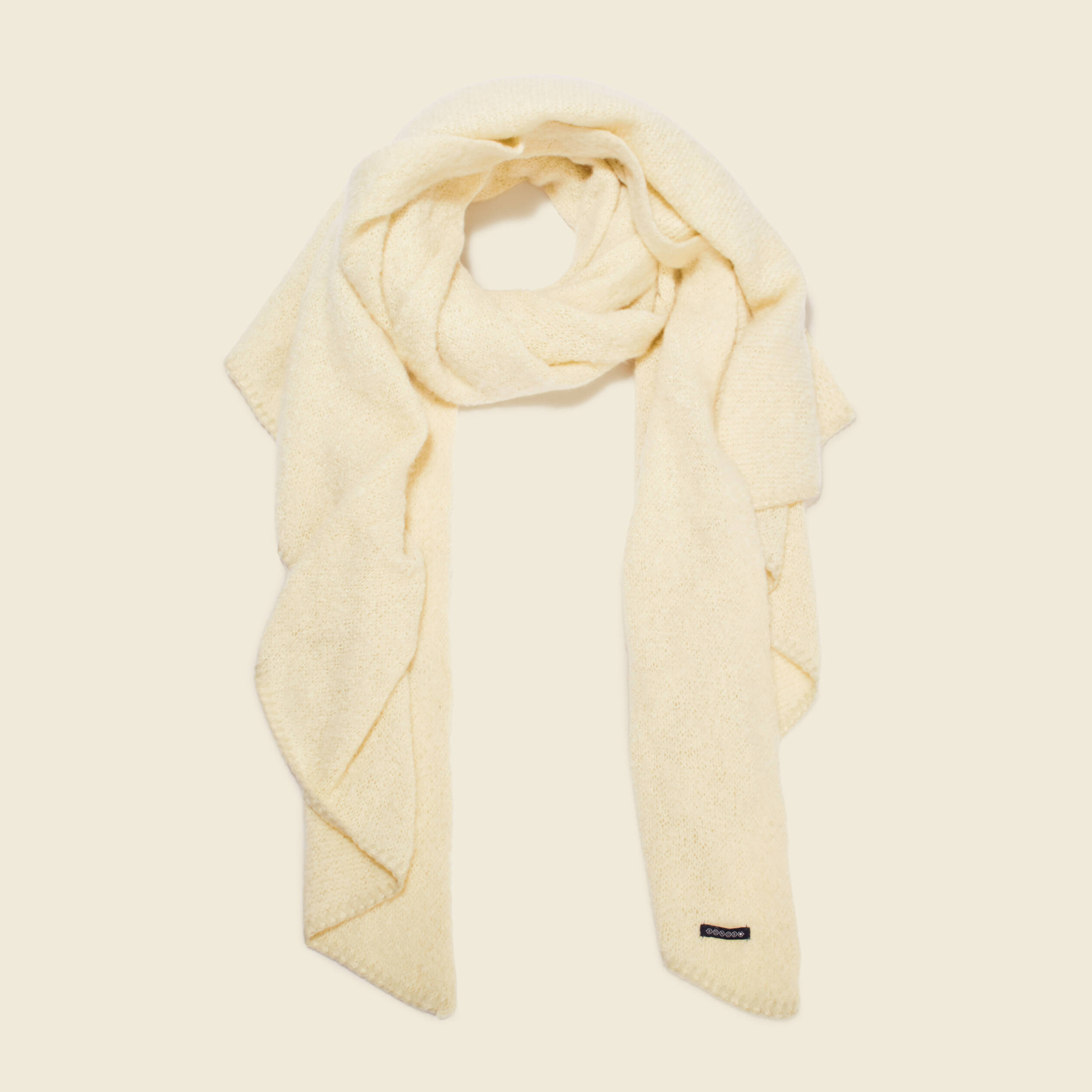charpe maille duveteuse jaune clair femme Vibs