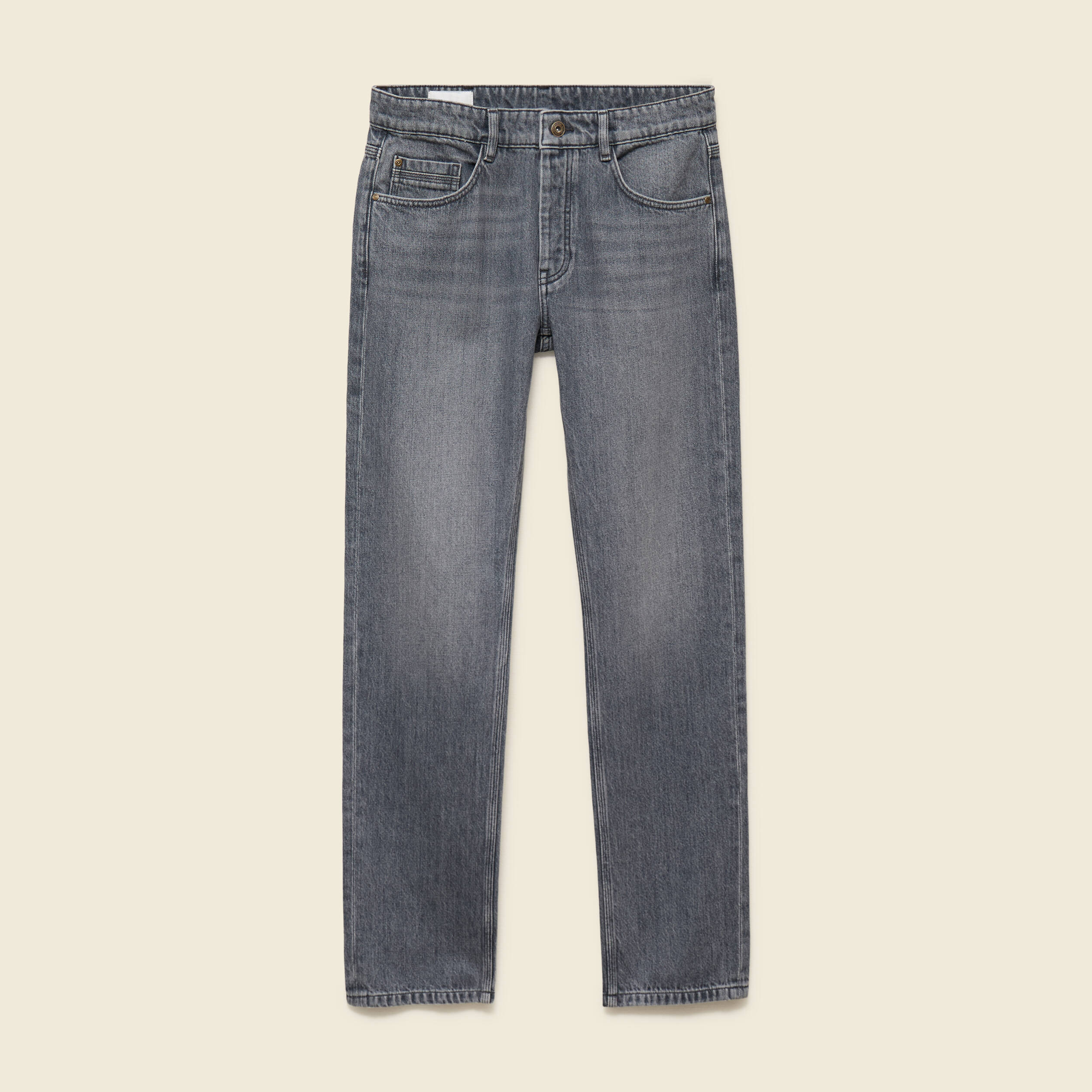 Jeans straight longueur 34 bleu gris homme