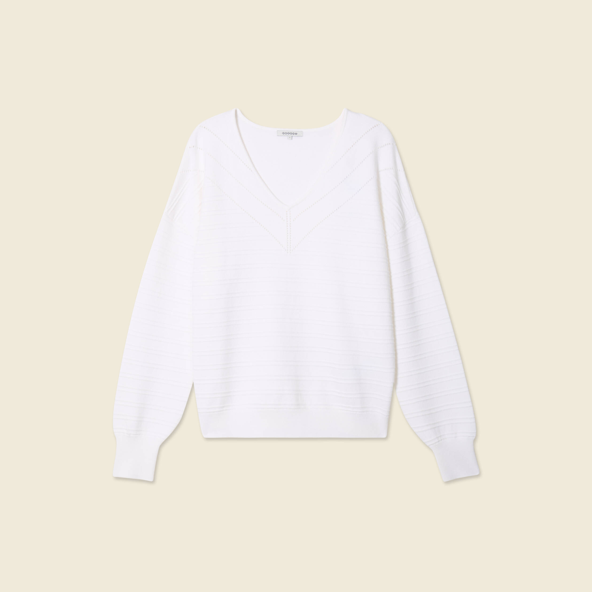 Pull manches longues blanc femme