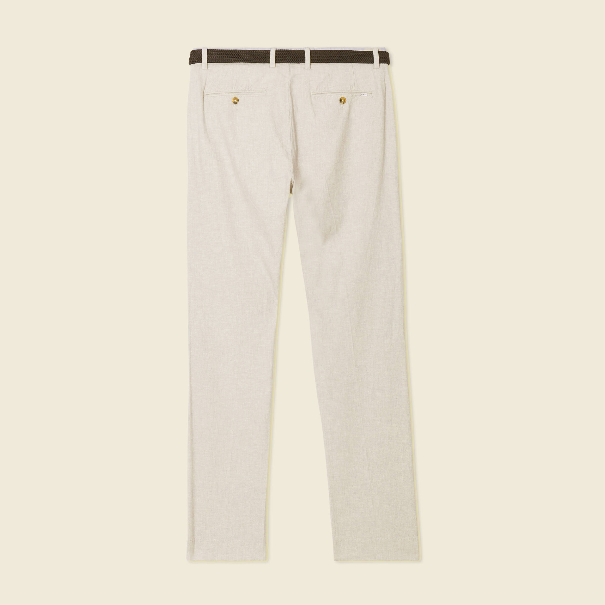Pantalon chino longueur 32 avec ceinture gris fonc&eacute; homme