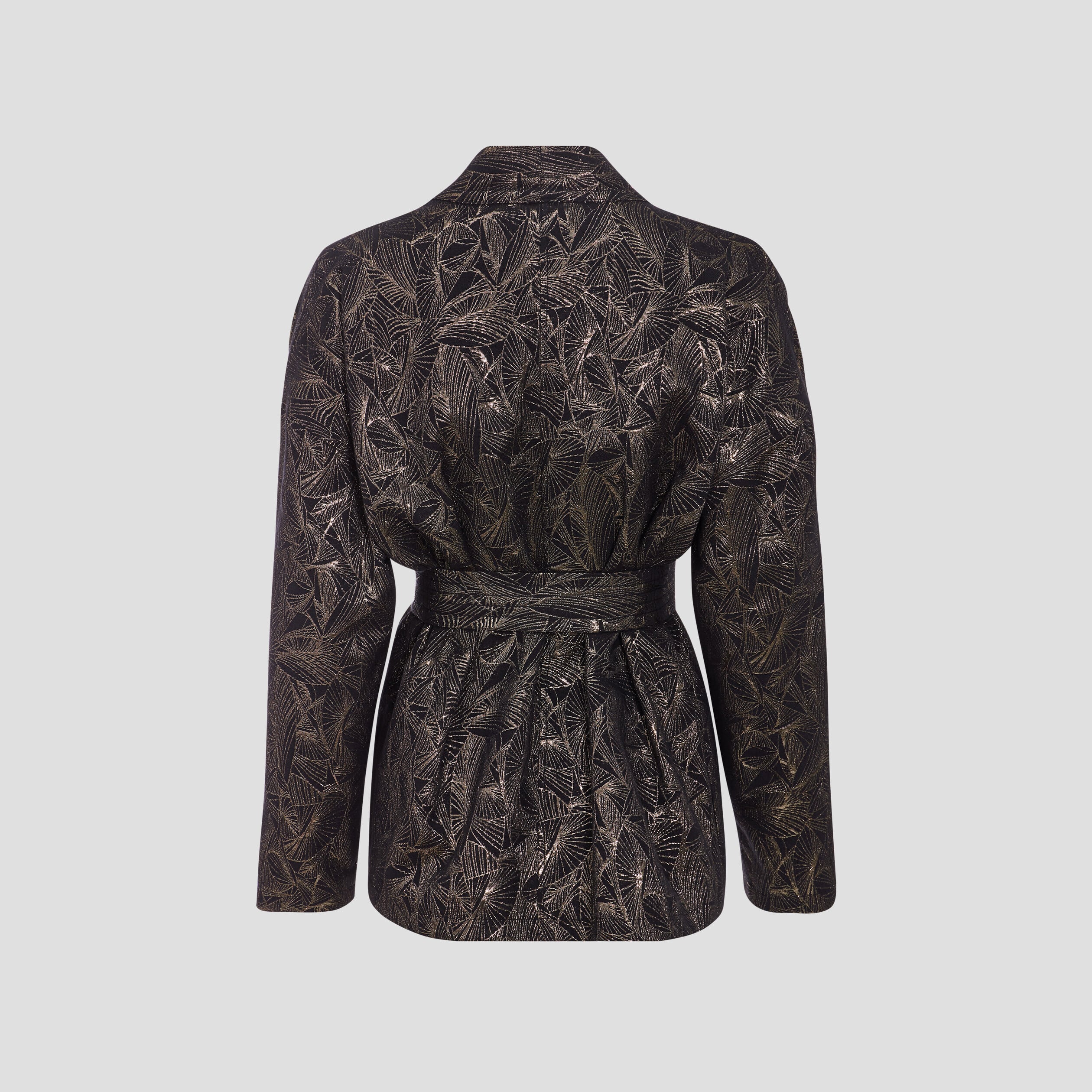 Kimono oversize manches longues ceinture couleur or femme