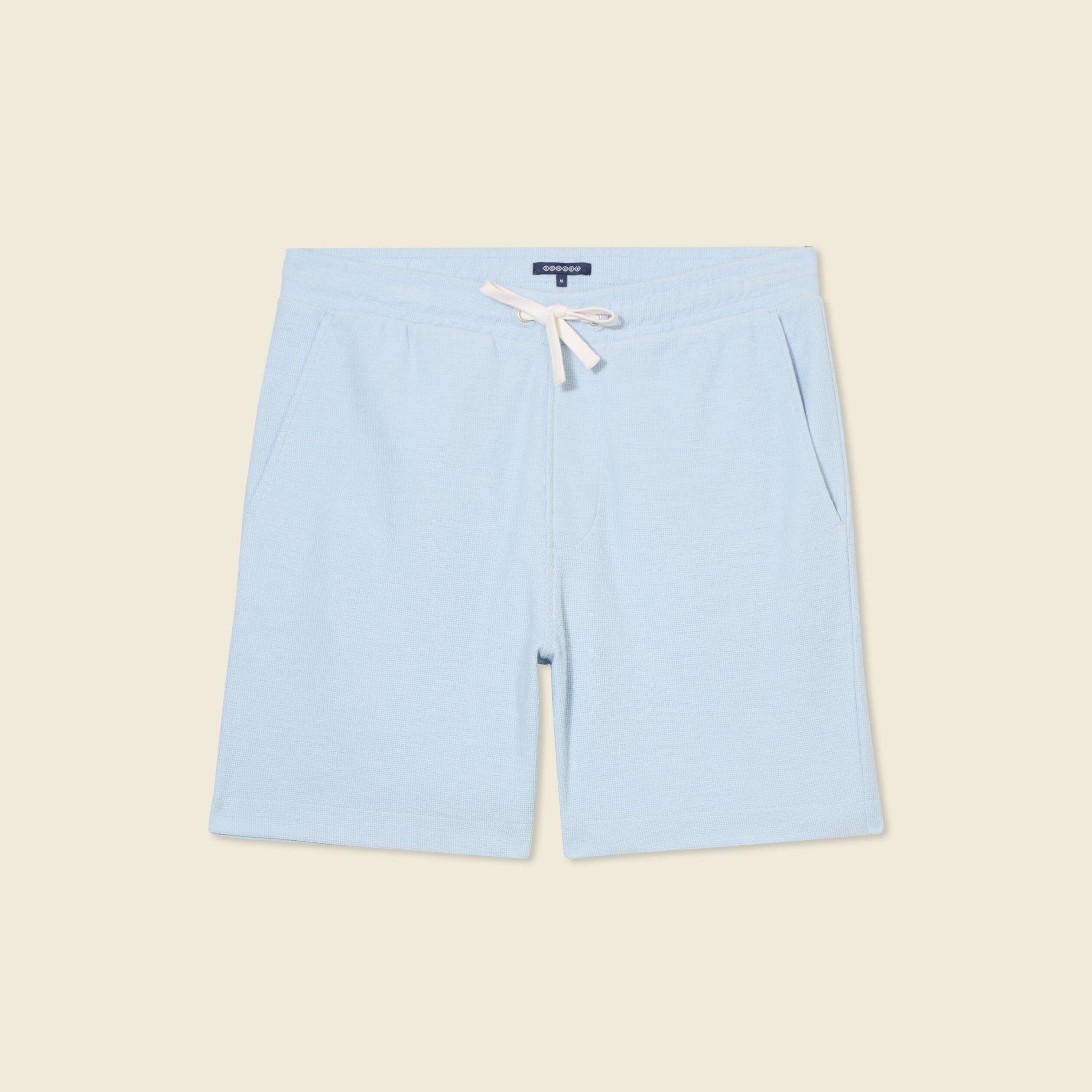 Short droit avec cordon bleu ciel homme
