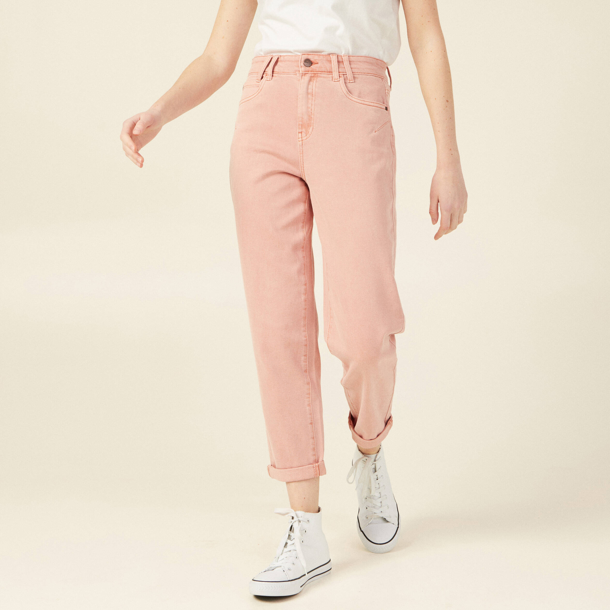 jeans boyfriend 78eme rouge clair femme Jeans boyfriend 7/8ème rouge clair femme