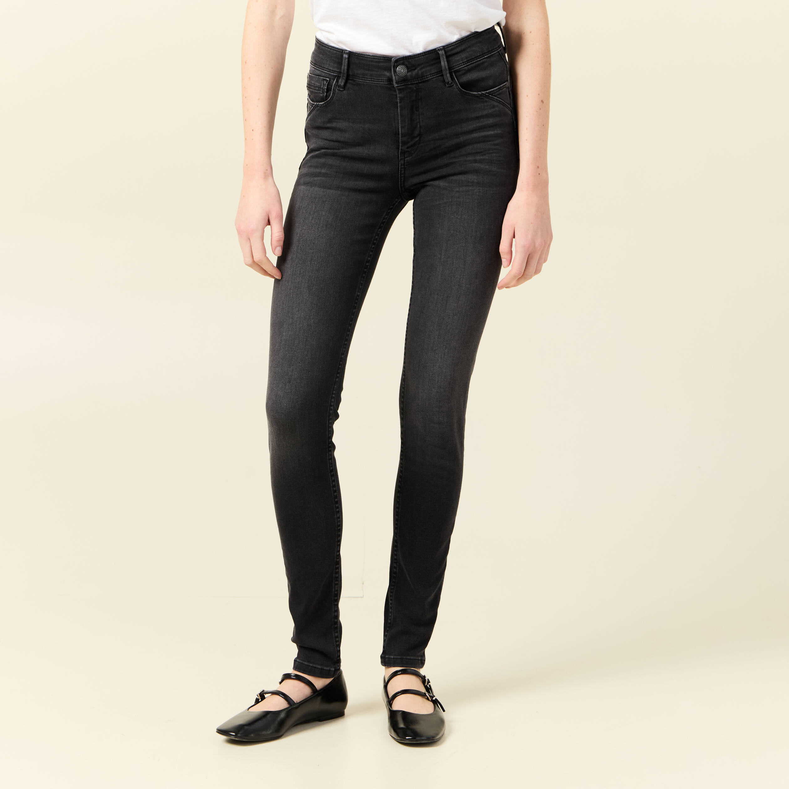 jeans skinny push up denim gris femme Jeans skinny push up denim gris femme