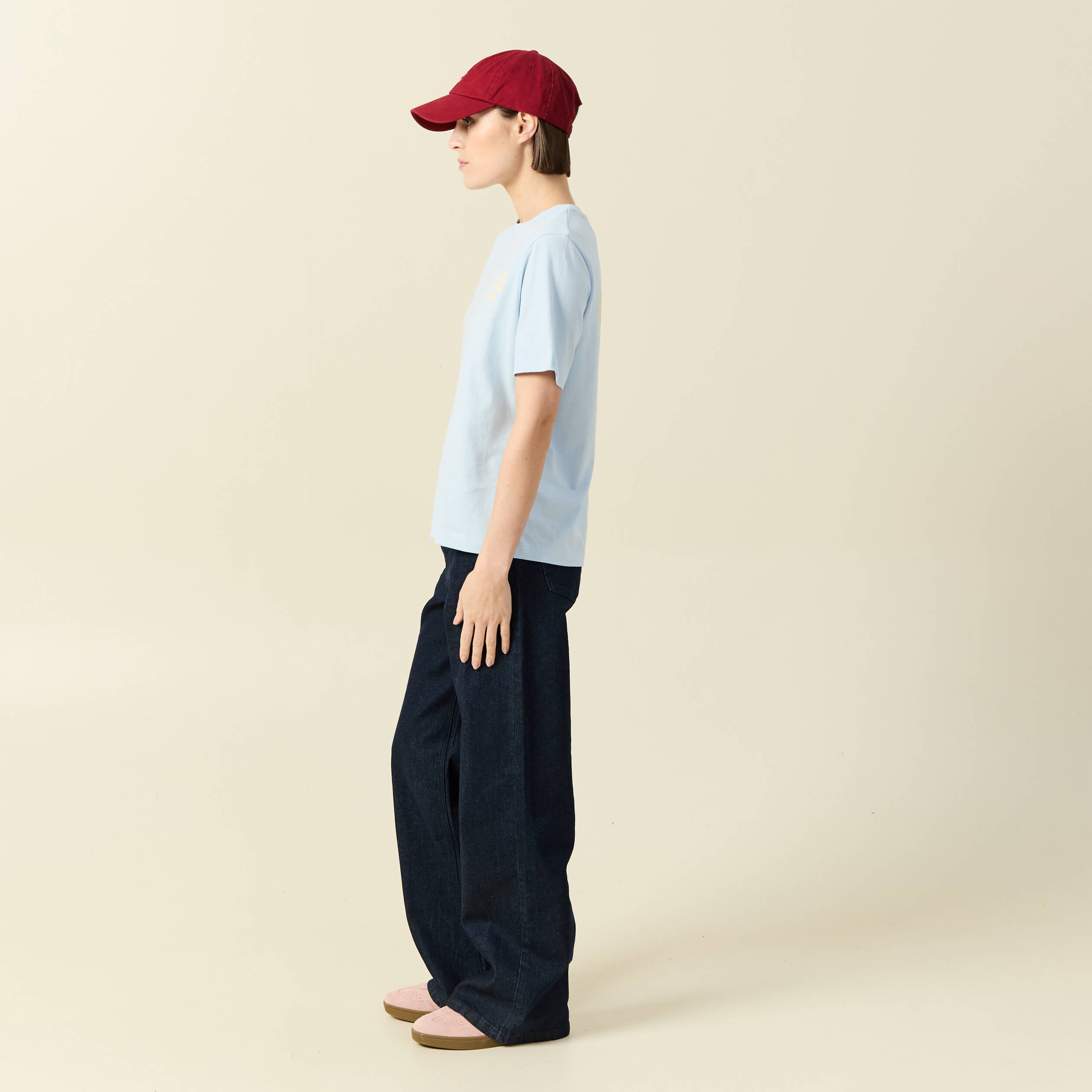 T-shirt en coton bleu clair femme