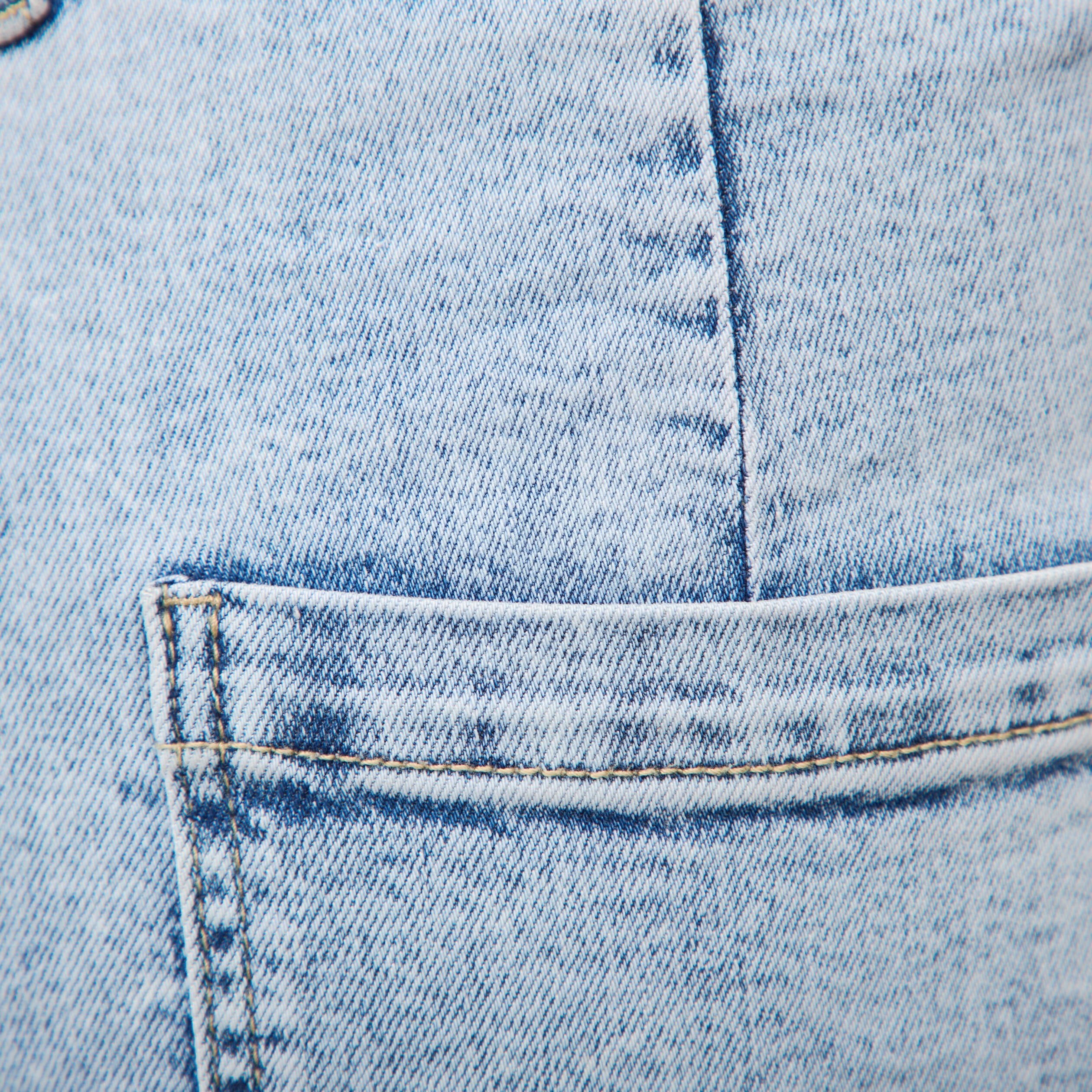 Jeans large taille haute denim bleach femme