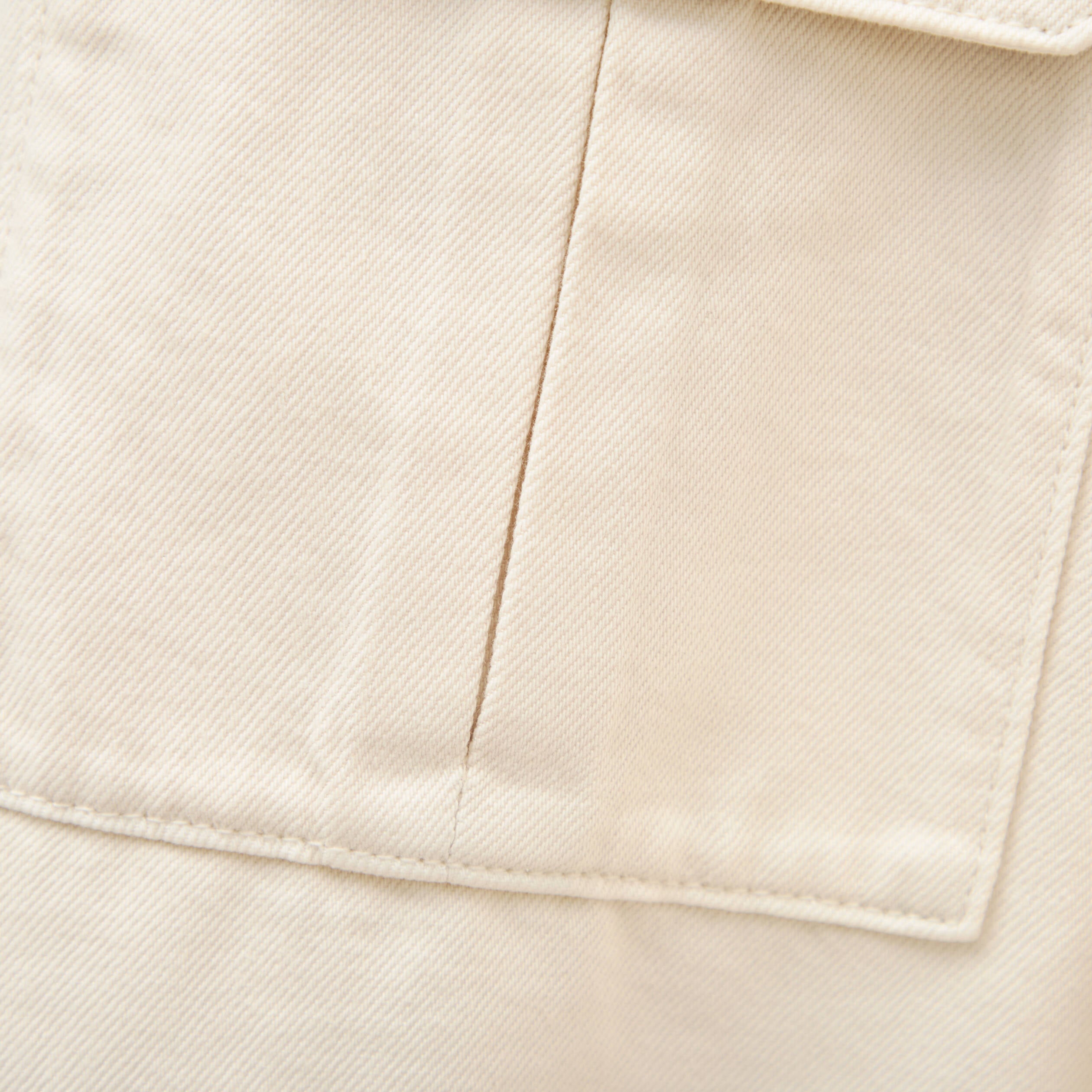 Blouson manches longues col classique denim blanc femme