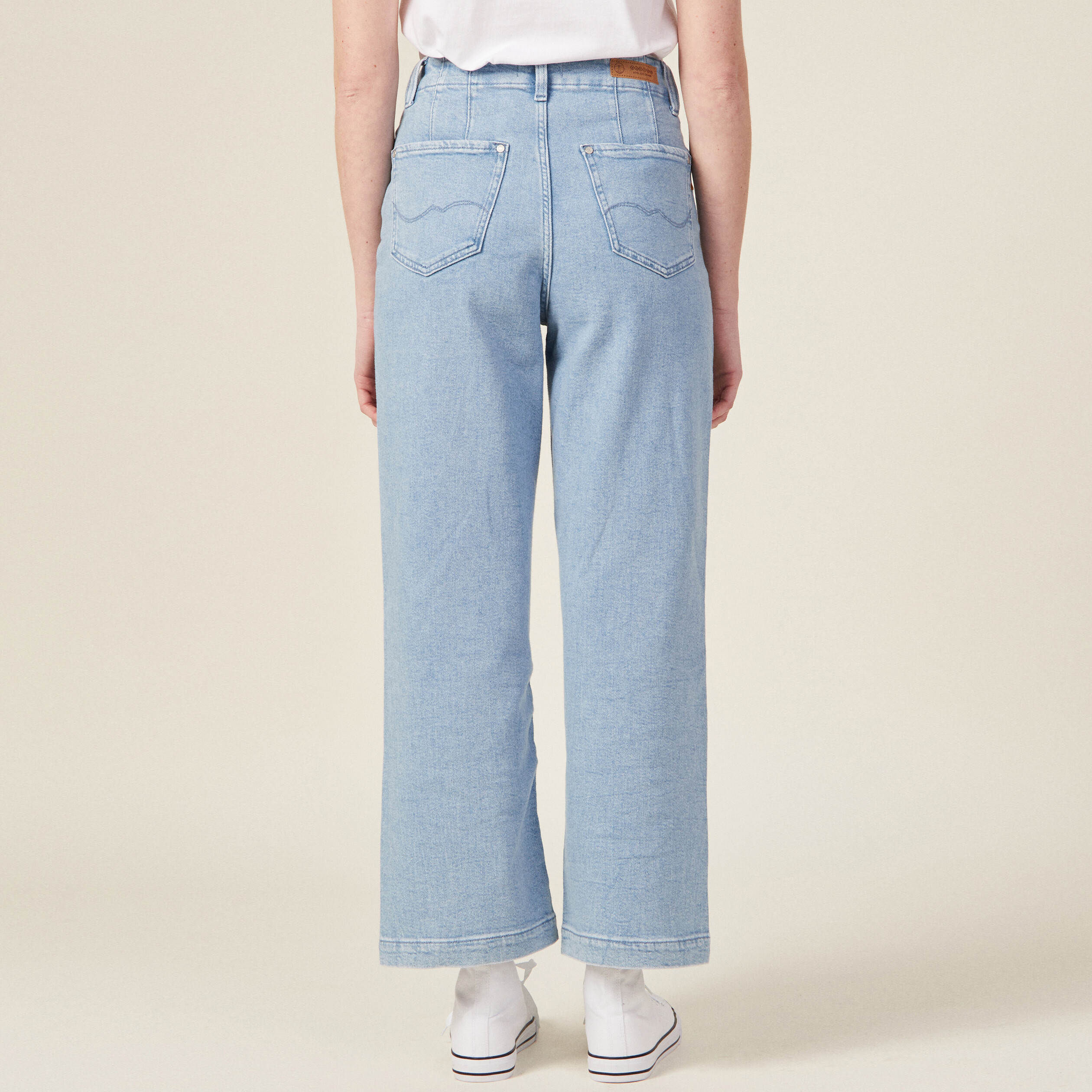 Jeans flare denim bleach femme