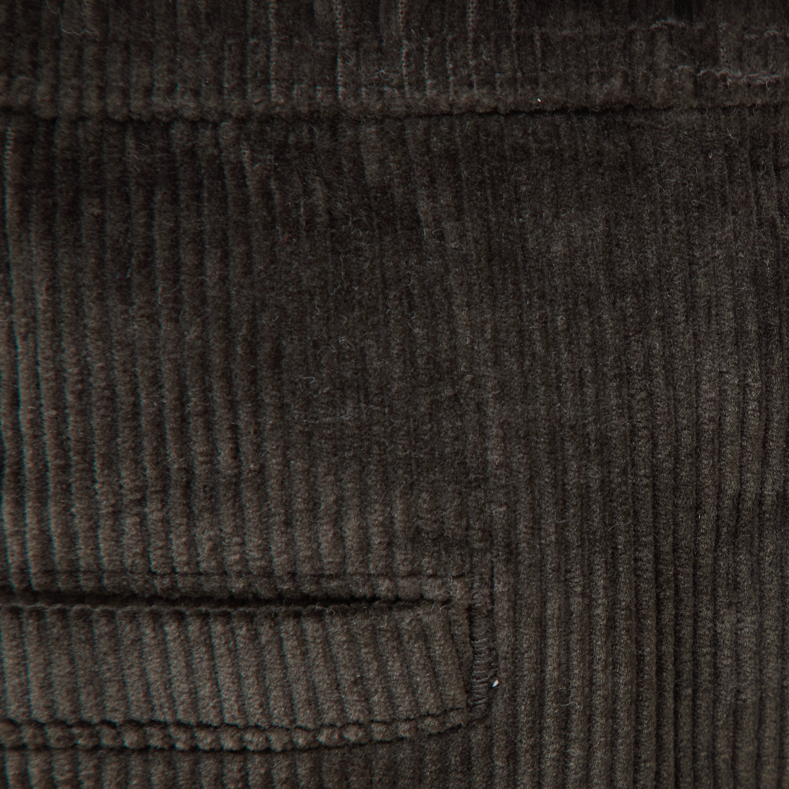 Pantalon large en velours vert kaki homme