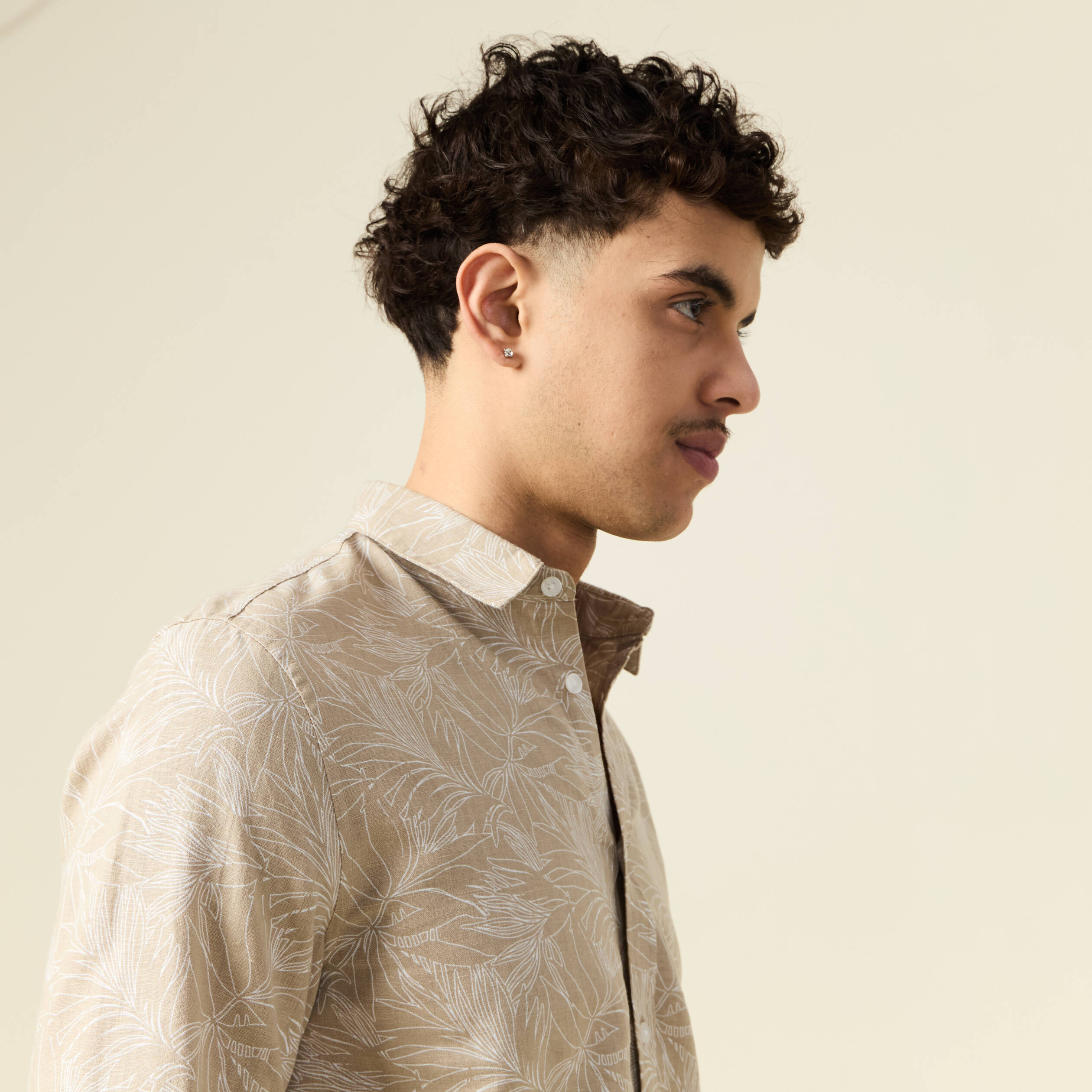 chemise manches longues beige homme Chemise manches longues beige homme
