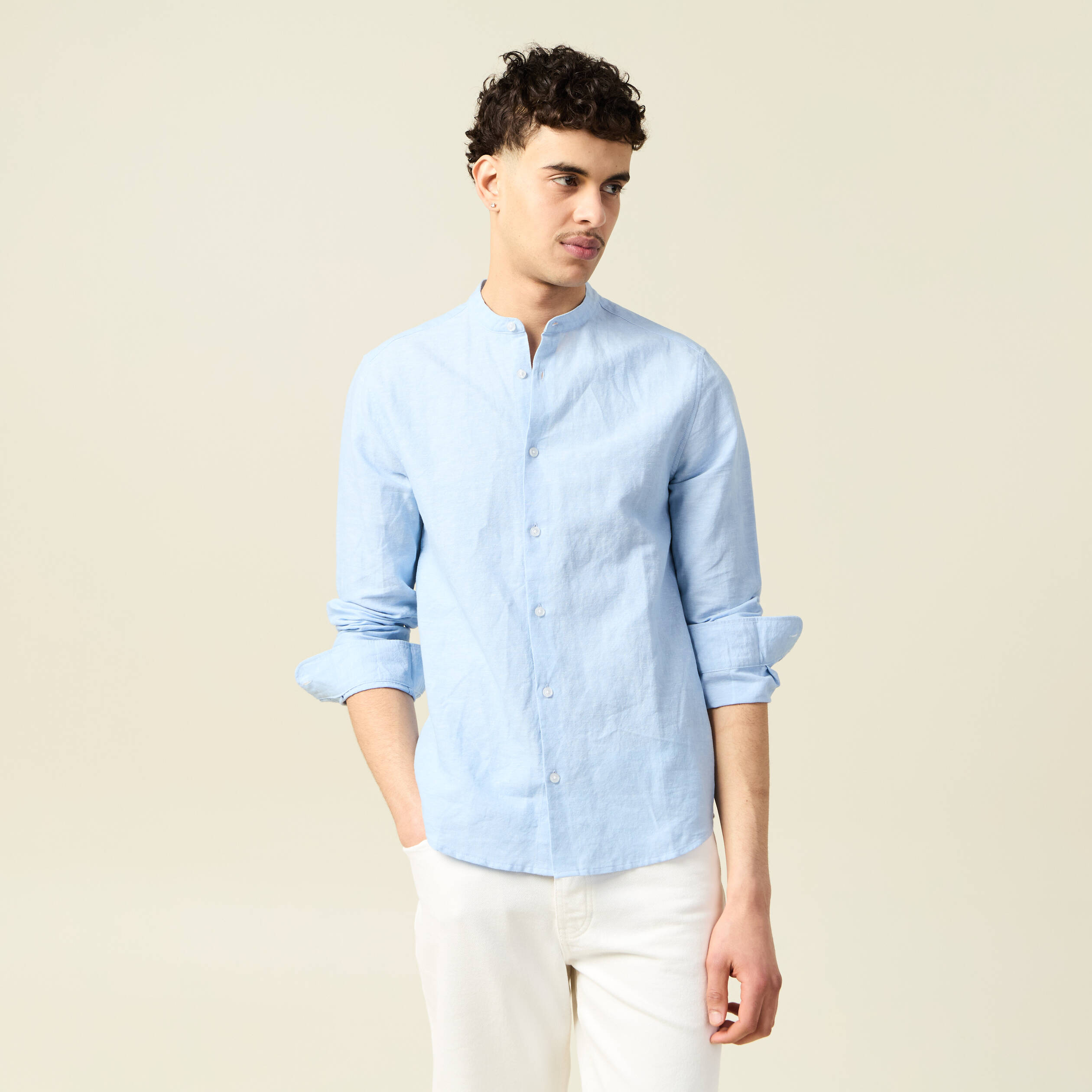 chemise manches longues bleu ciel homme Chemise manches longues bleu ciel homme