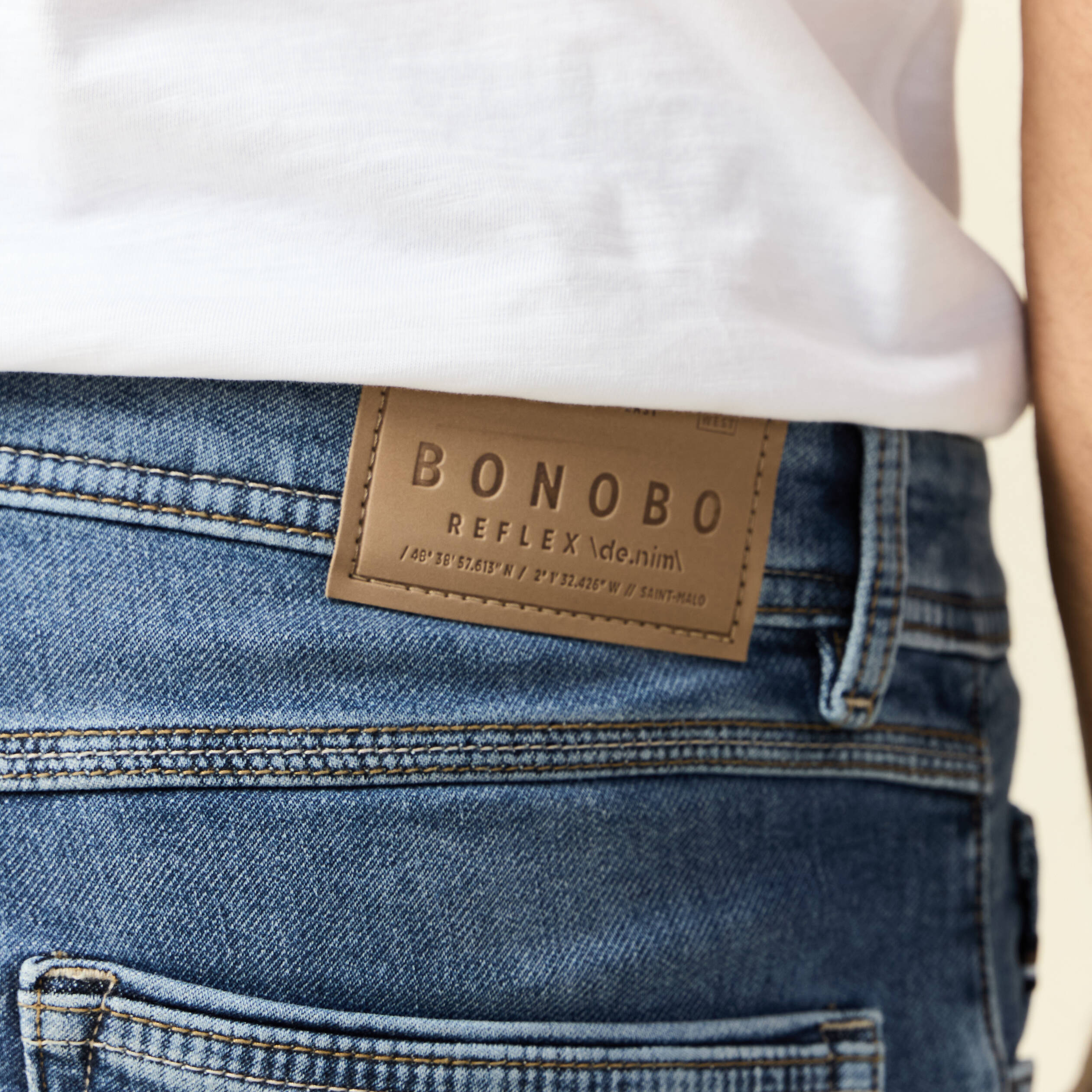 Jeans straight ultra stretch denim stone homme