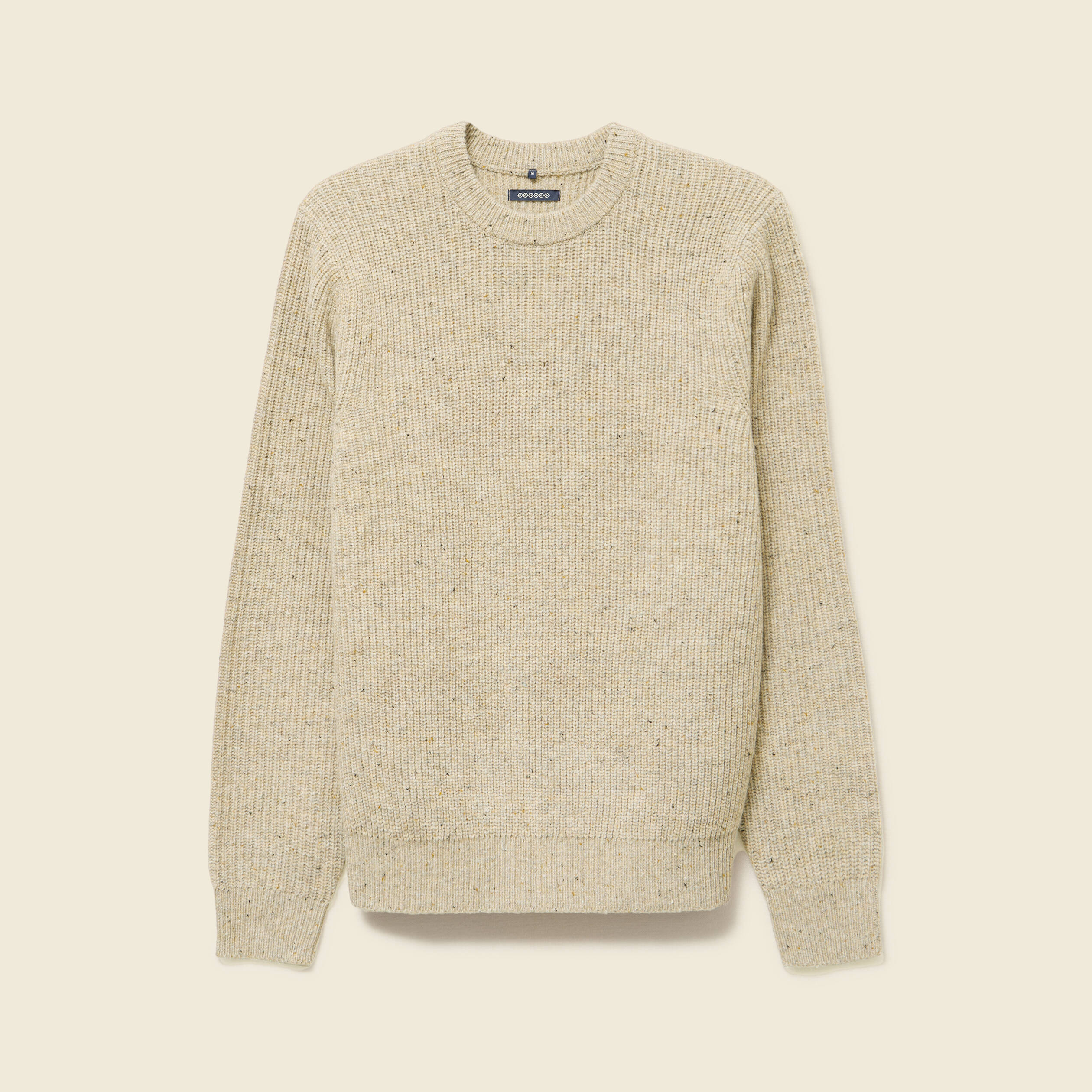 Pull droit manches longues beige homme