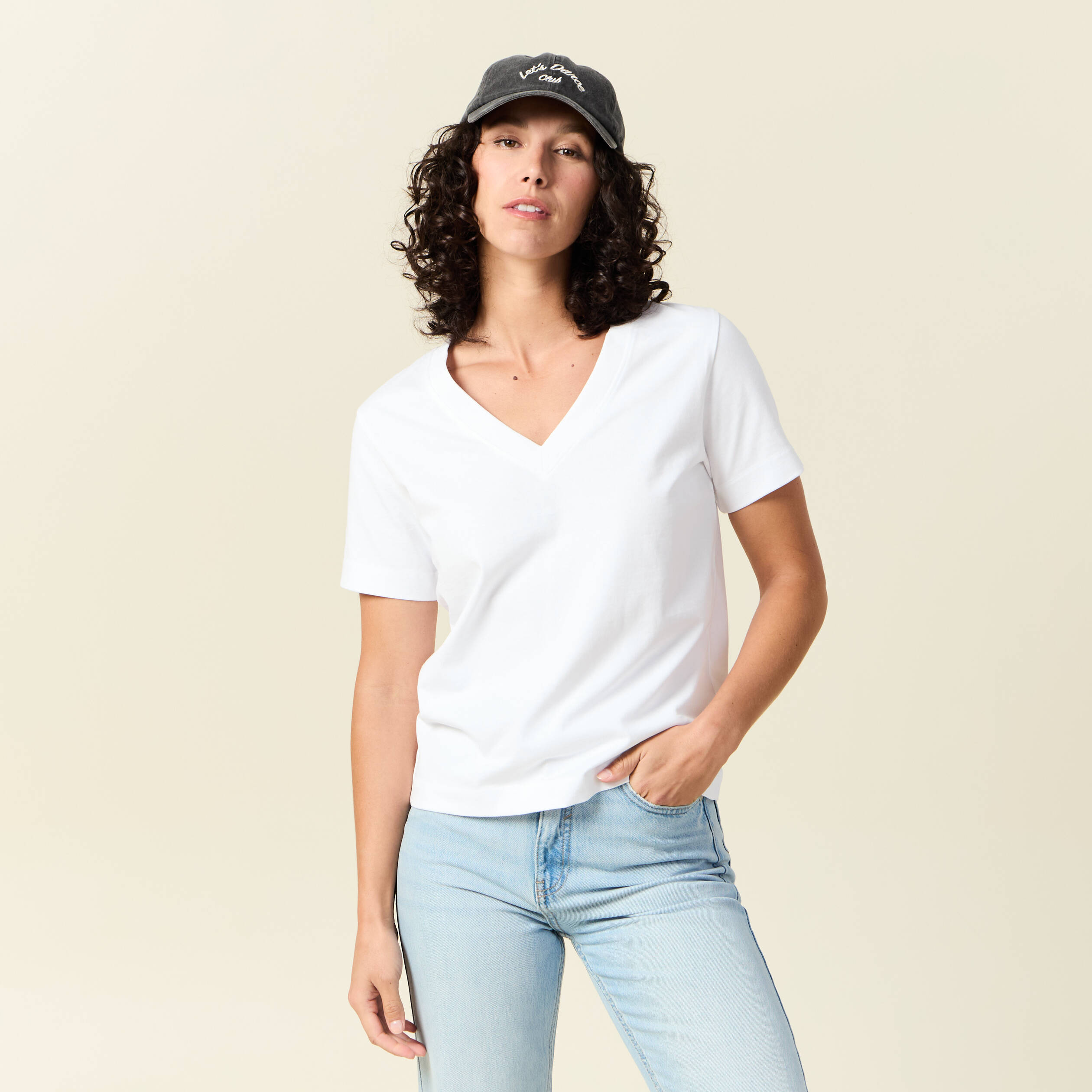 T-shirt manches courtes blanc femme